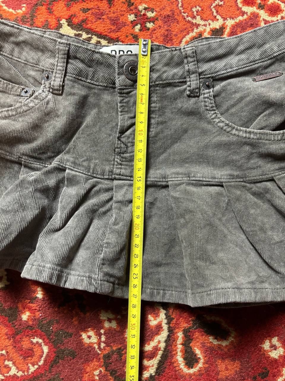 Bdg × Japanese Brand BDG Urban Outfitters High Waisted Grey Corduroy Y2K Skirt Size 23" - 10 Thumbnail