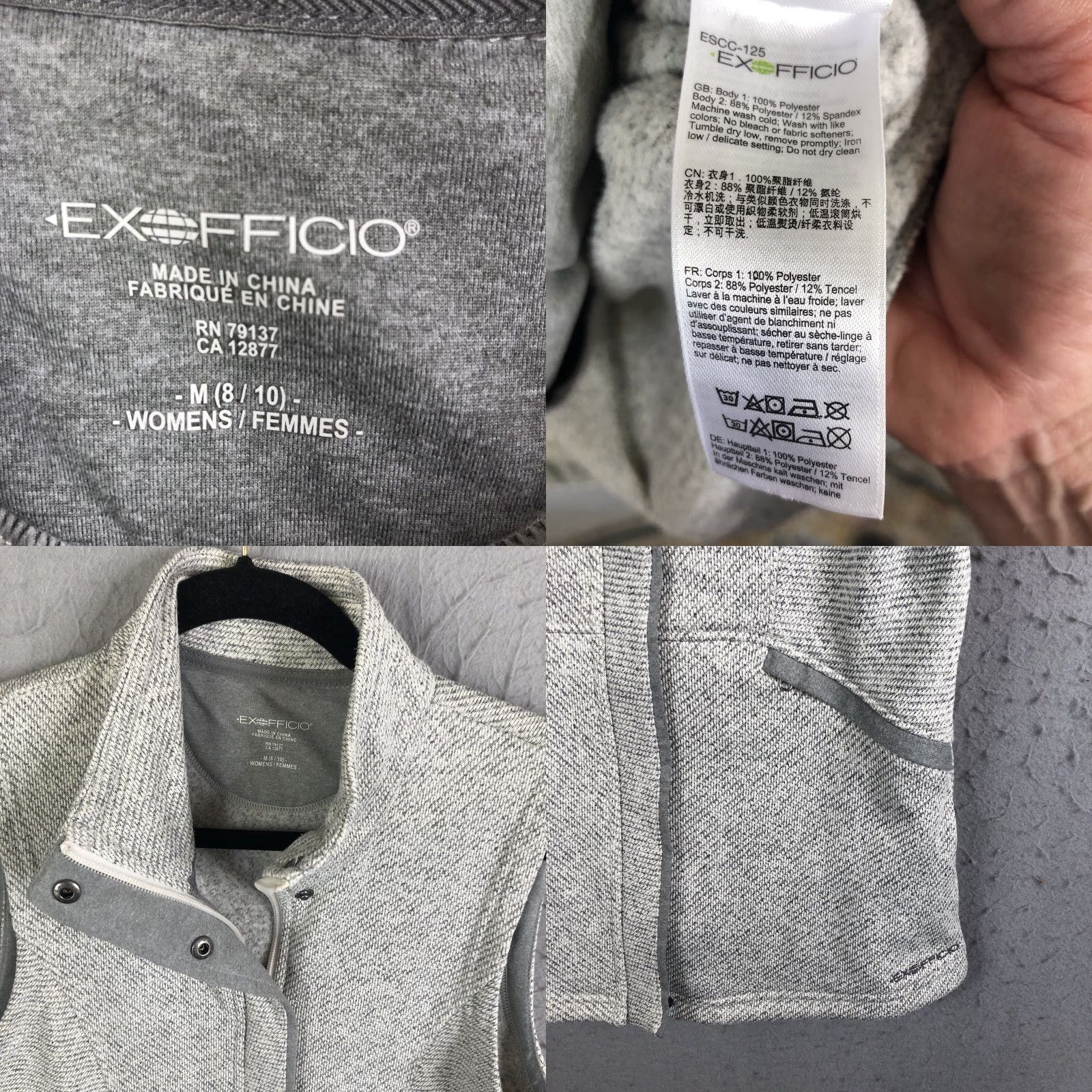 ExOfficio Exofficio Vest Womens Medium Gray Marbled Hiking Outdoors Equestrian Preppy Size M / US 6-8 / IT 42-44 - 8 Thumbnail