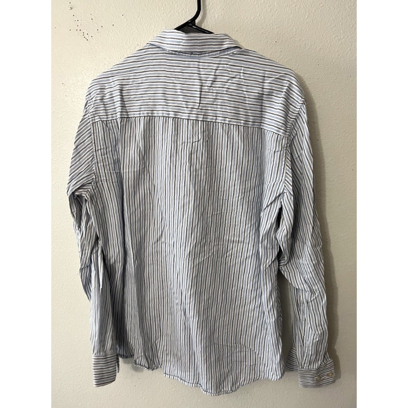 Vintage VINTAGE Tahari Women’s Button-Up Shirt Long Sleeve Collared Cotton Stripe Size L Blue Classic Size L / US 10 / IT 46 - 3 Thumbnail