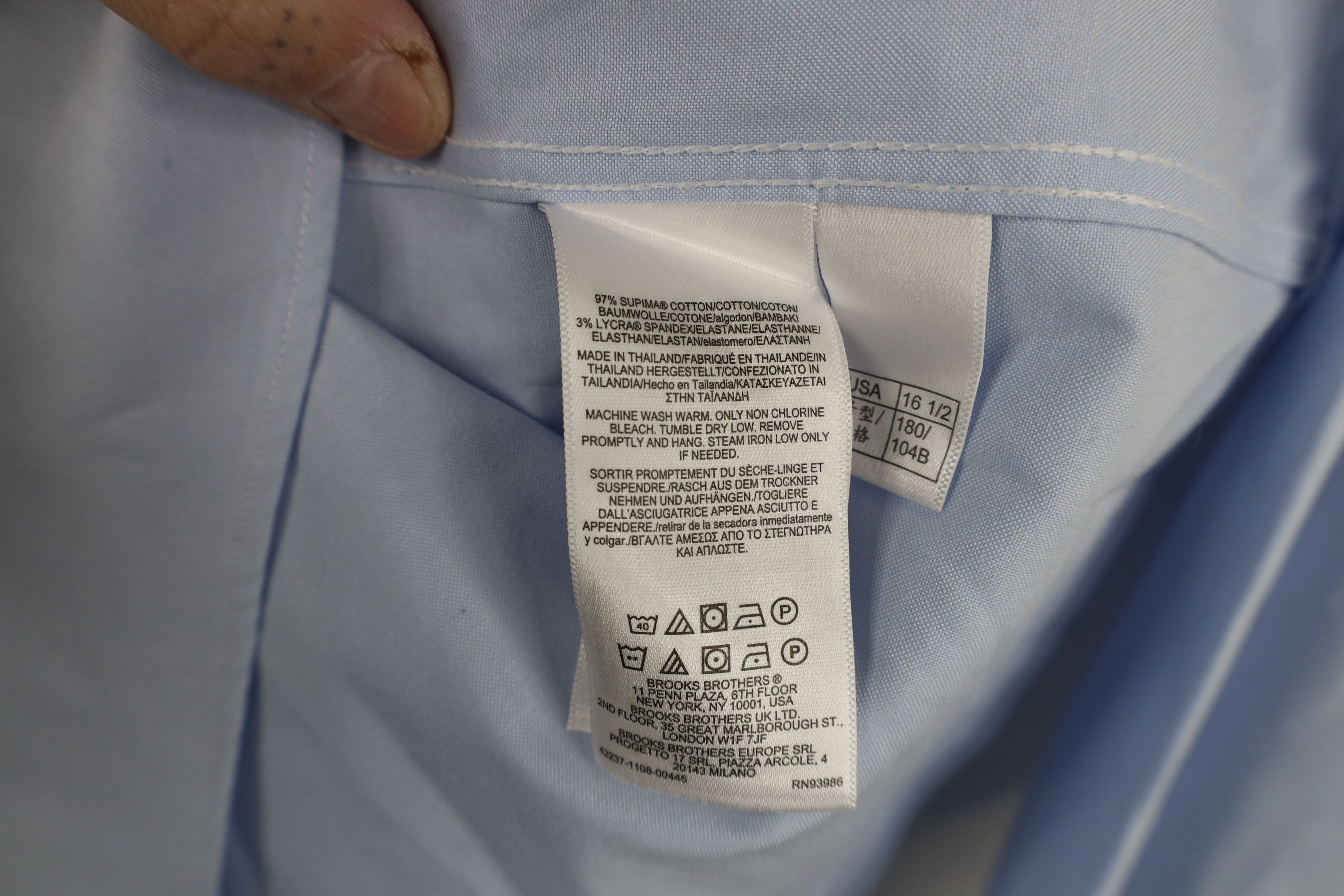 Brooks Brothers × Vintage Vintage 90s Brooks Brothers Cotton Button Shirt OCBD Blue Size US M / EU 48-50 / 2 - 7 Thumbnail