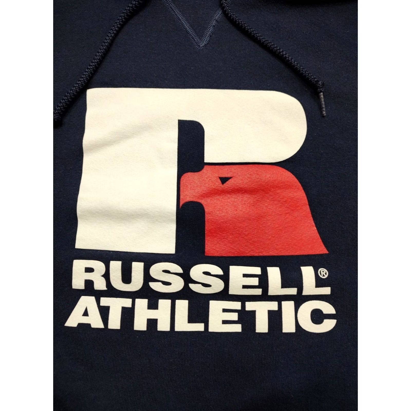 Russell Athletic VINTAGE Russell Athletic Hoodie Pullover Big Logo Graphic Fleece Blue XL Men 90s Classic, Hooded, Pockets, Lined Size US XL / EU 56 / 4 - 4 Thumbnail