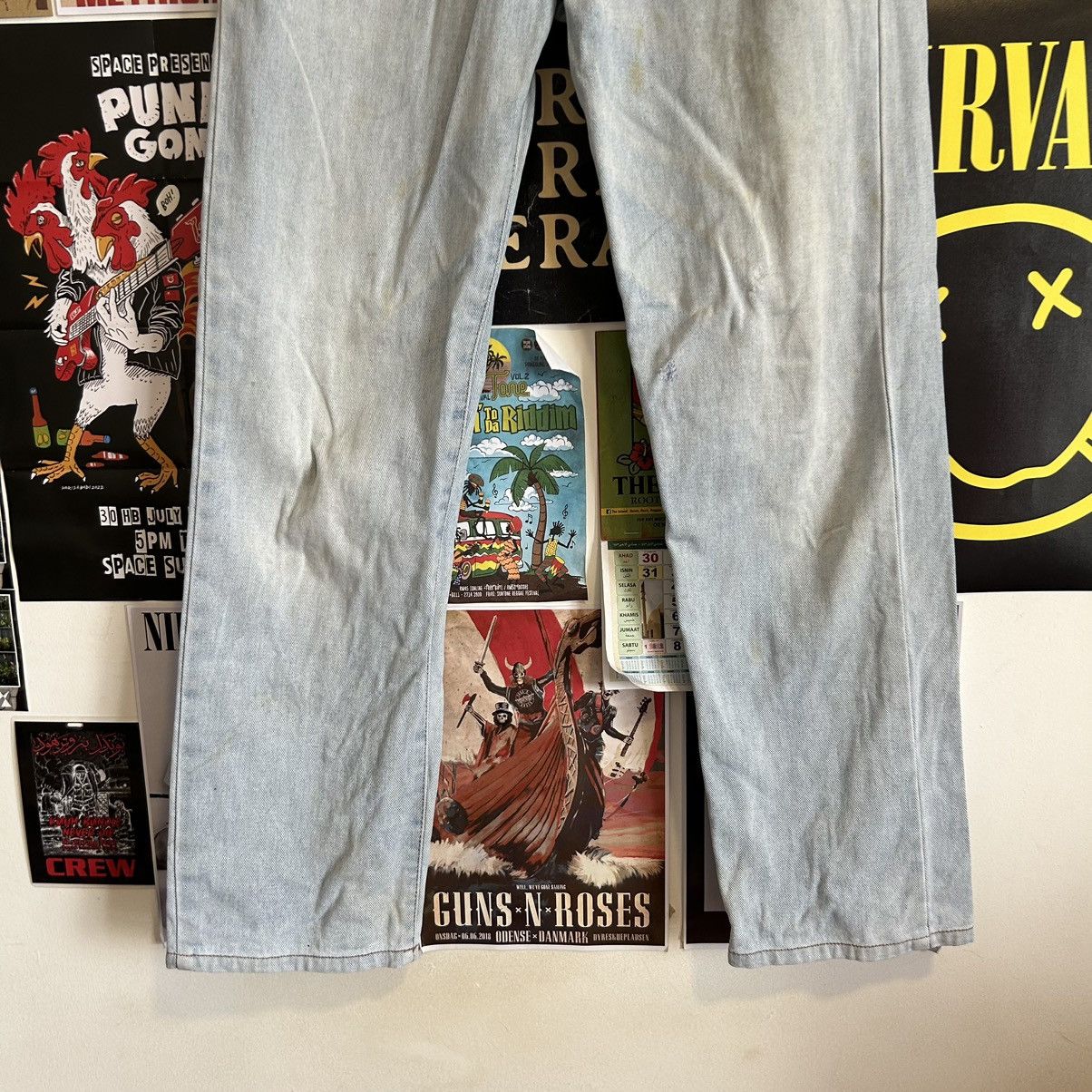 Japanese Brand Vintage Lucky Strike Blue Wash Distressed Denim Size US 30 / EU 46 - 3 Thumbnail
