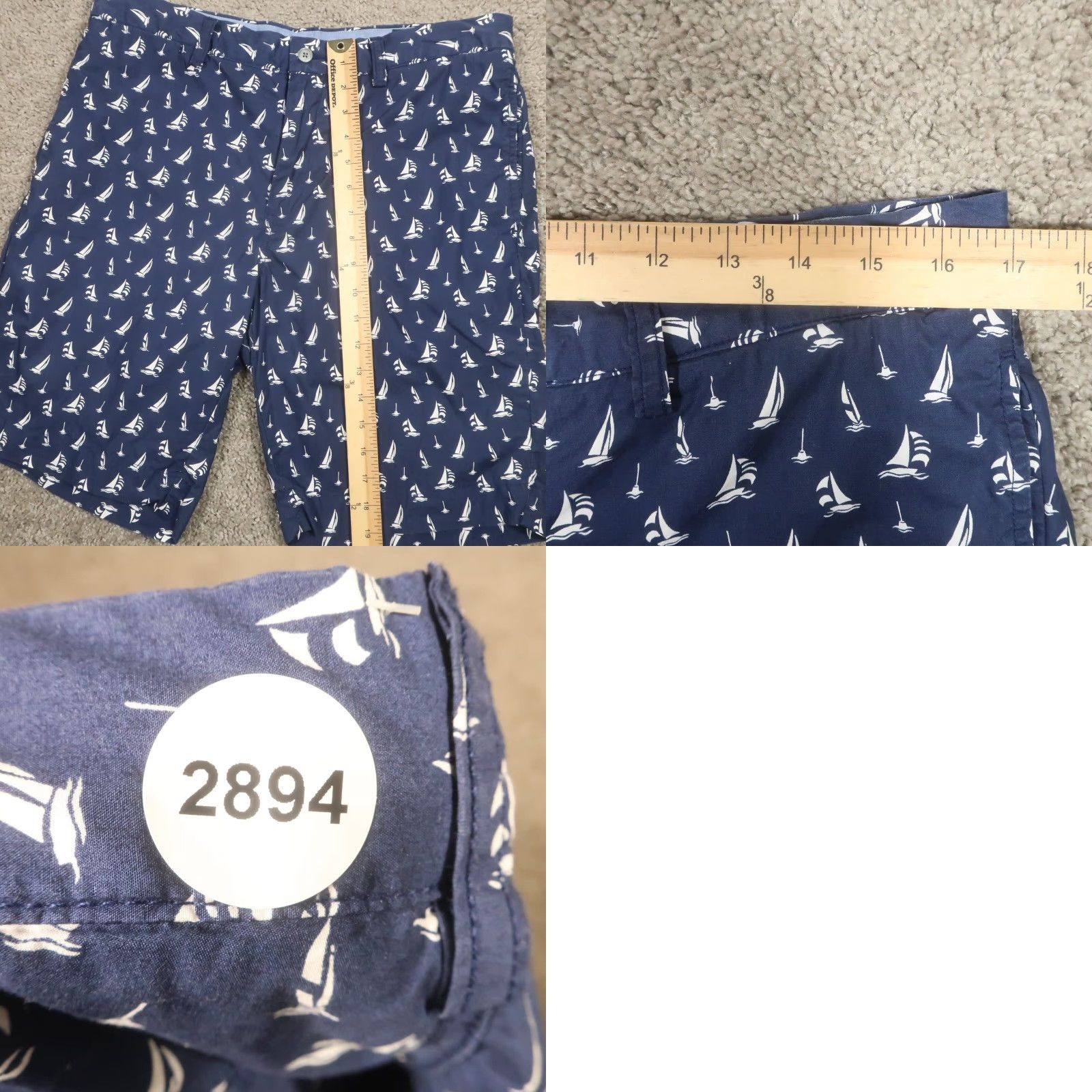 Polo Ralph Lauren VTG Polo Ralph Lauren Shorts Mens 34 Allover Embroidered Sailboats Nautical EUC Size US S / EU 44-46 / 1 - 8 Thumbnail
