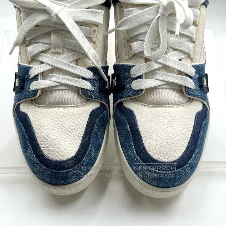 Louis Vuitton Louis Vuitton LV Trainer White Blue Sneakers. Size US 10.5 / EU 43-44 - 6 Thumbnail