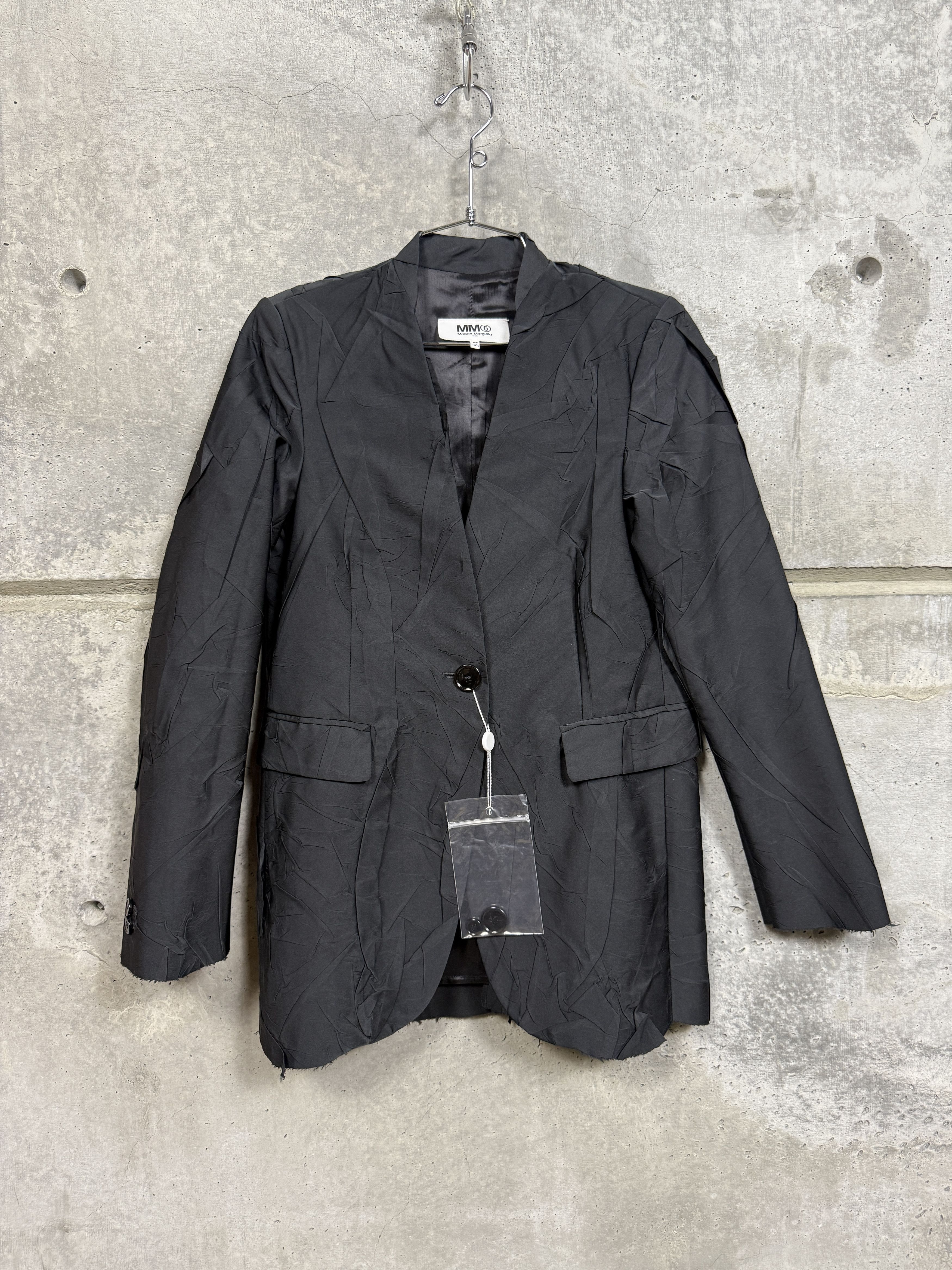 Maison Margiela $1200 MM6 Maison Margiela Crinkled Single Button Blazer Size XS / US 0-2 / IT 36-38 - 5 Thumbnail