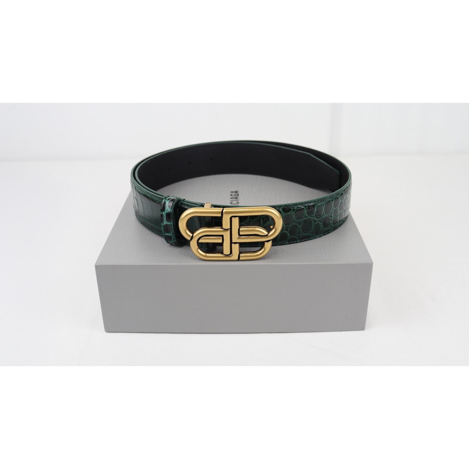 o1rshd1 Size: 95cm / Shiny Croc Embossed Calf BB Large Belt