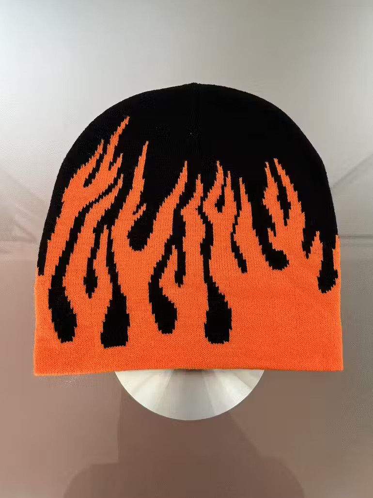 image of Vintage Orange Flame Beanie, Men's