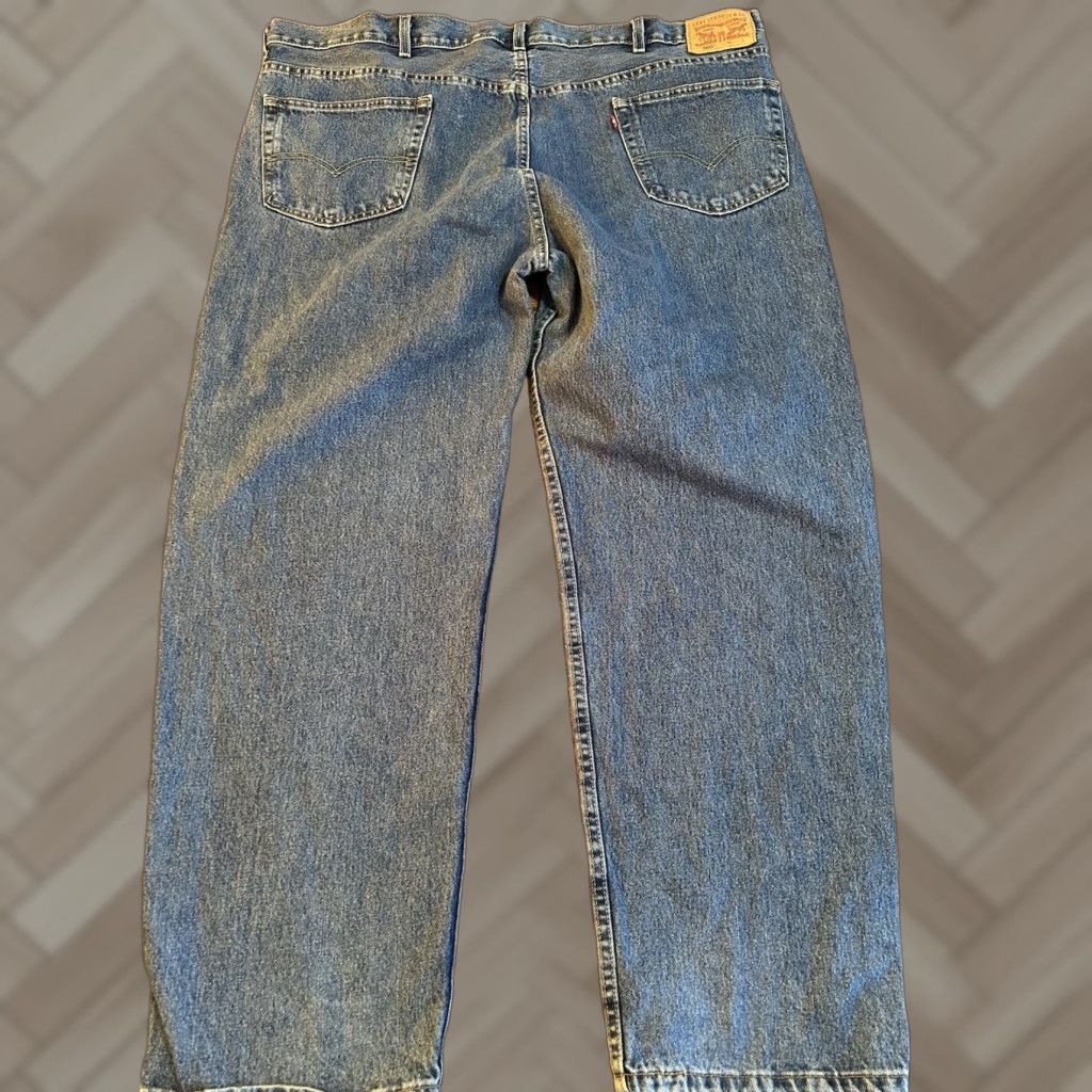 Levi's VINTAGE Levis 550 Levi's 550 Relaxed Fit Straight Denim Blue Jeans 46x32 Mens Regular 5-Pocket Design Zipper Button Cotton Denim Blue Size US 30 / EU 46 - 1 Thumbnail
