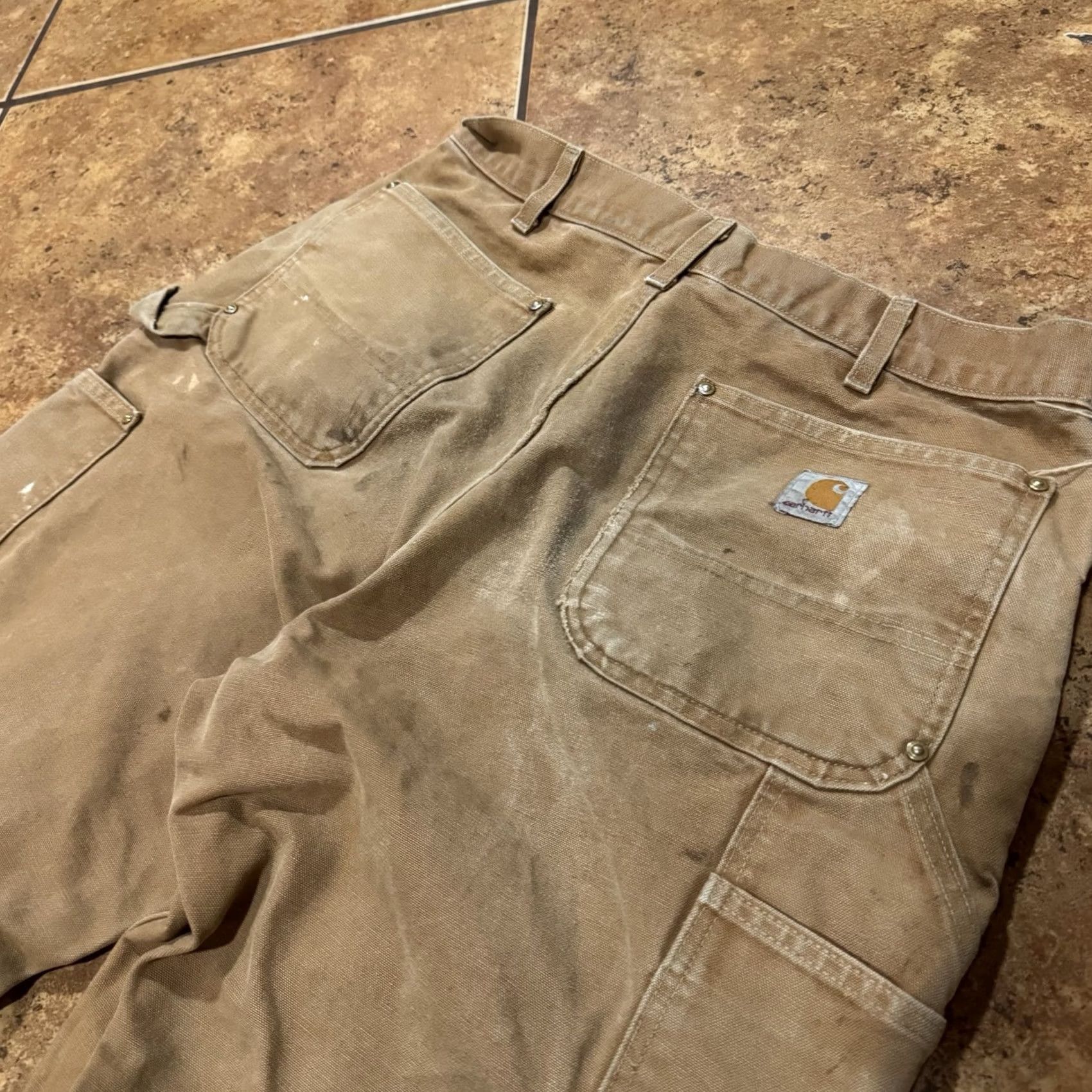 Carhartt VTG Carhartt Pants Mens 34x31 Brown Carpenter Straight Double Knee USA 90s Canvas Workwear 34 Mens Brown Size US 34 / EU 50 - 6 Thumbnail