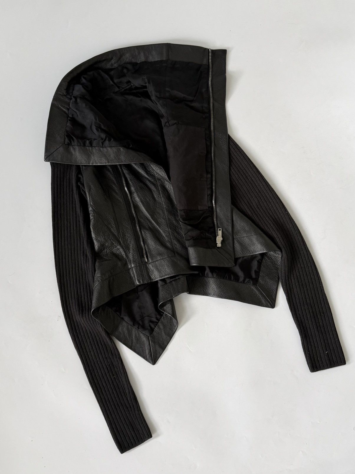 Rick Owens Rick Owens Black Naska Leather Jacket Size US XS / EU 42 / 0 - 4 Thumbnail