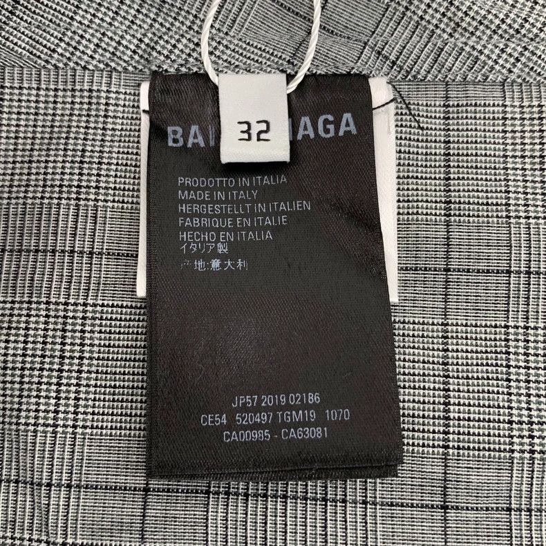 Balenciaga Balenciaga size 32 Grey plaid logo monogrammed cotton lace Size S / US 4 / IT 40 - 6 Thumbnail