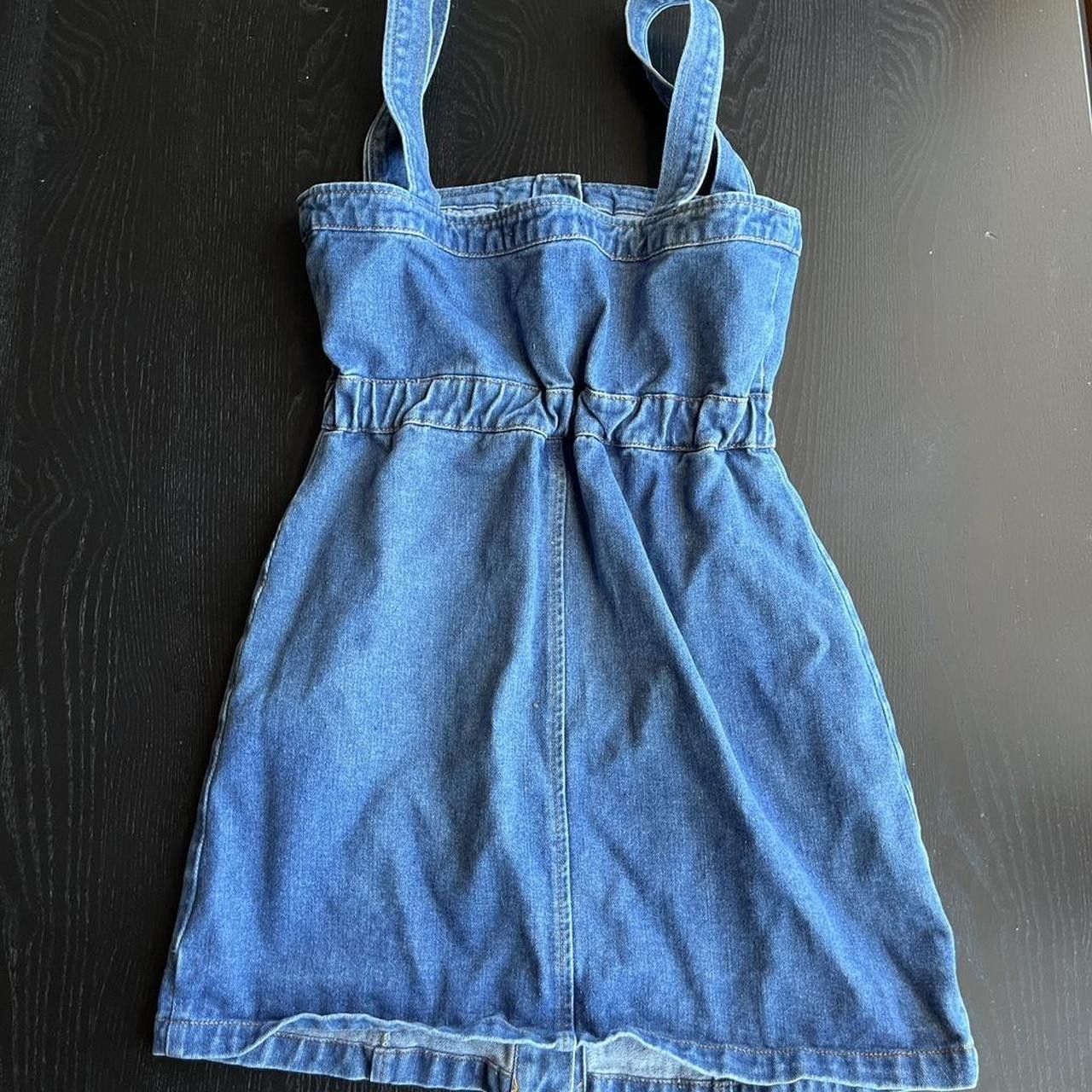 Forever 21 Retro Button-Down Denim Pinafore Dress Size S / US 4 / IT 40 - 2 Thumbnail