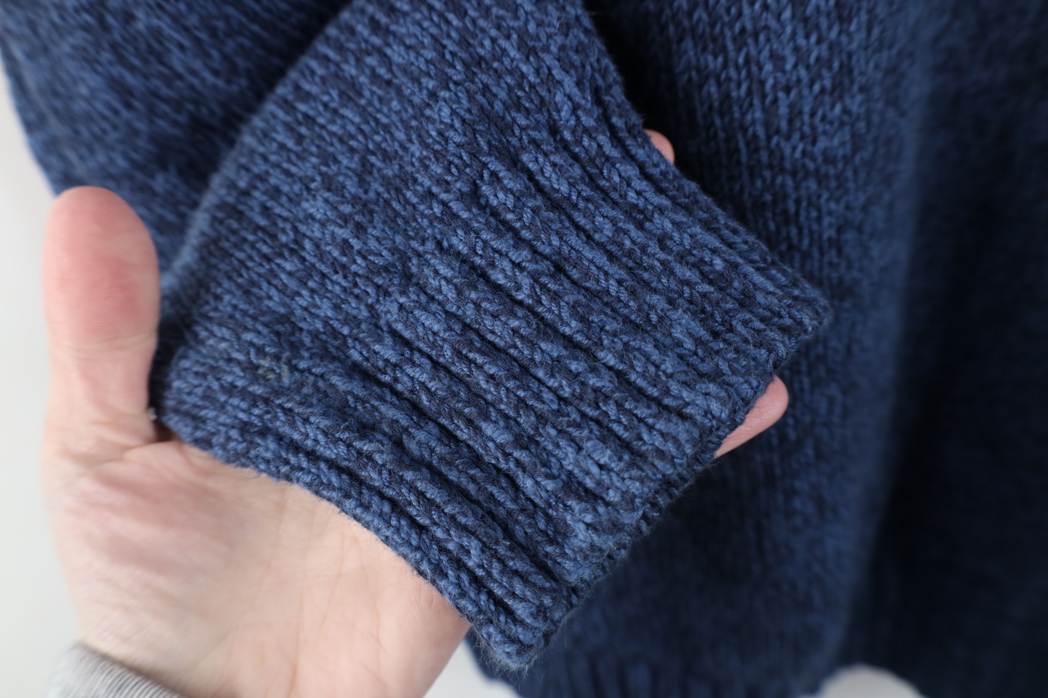 L.L. Bean Vintage LL Bean Heavyweight Cotton Knit Henley Sweater Blue Size US L / EU 52-54 / 3 - 4 Thumbnail