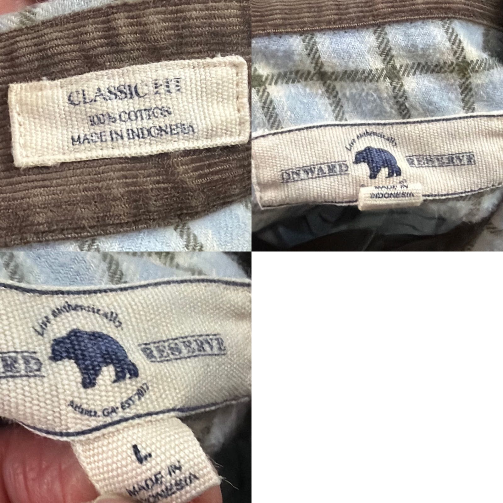 Vintage Onward Reserve Shirt Mens L Blue Plaid Cotton Flannel Long Sleeve Classic Fit Size US L / EU 52-54 / 3 - 9 Thumbnail