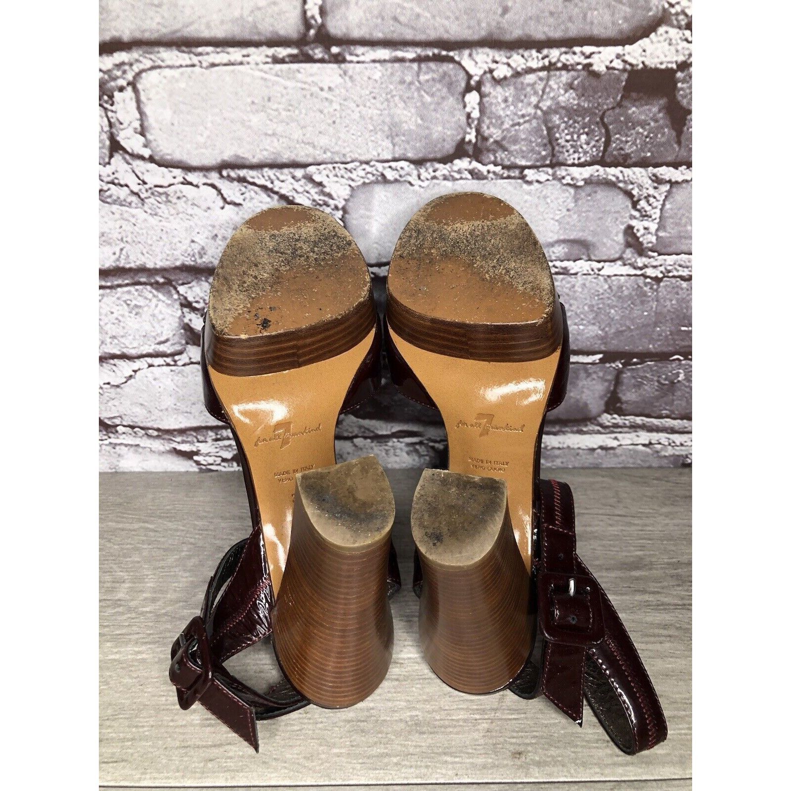 7 For All Mankind 7 Seven For All Mankind Purple Patent Platform Sandals Heels Size US 6.5 / IT 36.5 - 8 Thumbnail