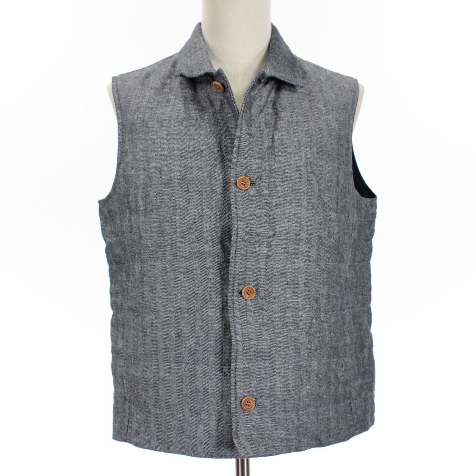 Luciano Barbera Luciano Barbera Vest Size M US In Blue Hemp Size US M / EU 48-50 / 2 - 1 Thumbnail