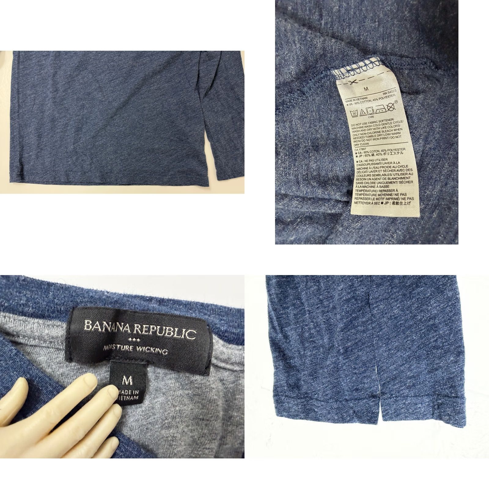 Banana Republic Banana Republic Henley Shirt Men M Navy Blue Lightweight Moisture Wicking Stretch Outdoor Casual Shirt Mens Size US M / EU 48-50 / 2 - 8 Thumbnail