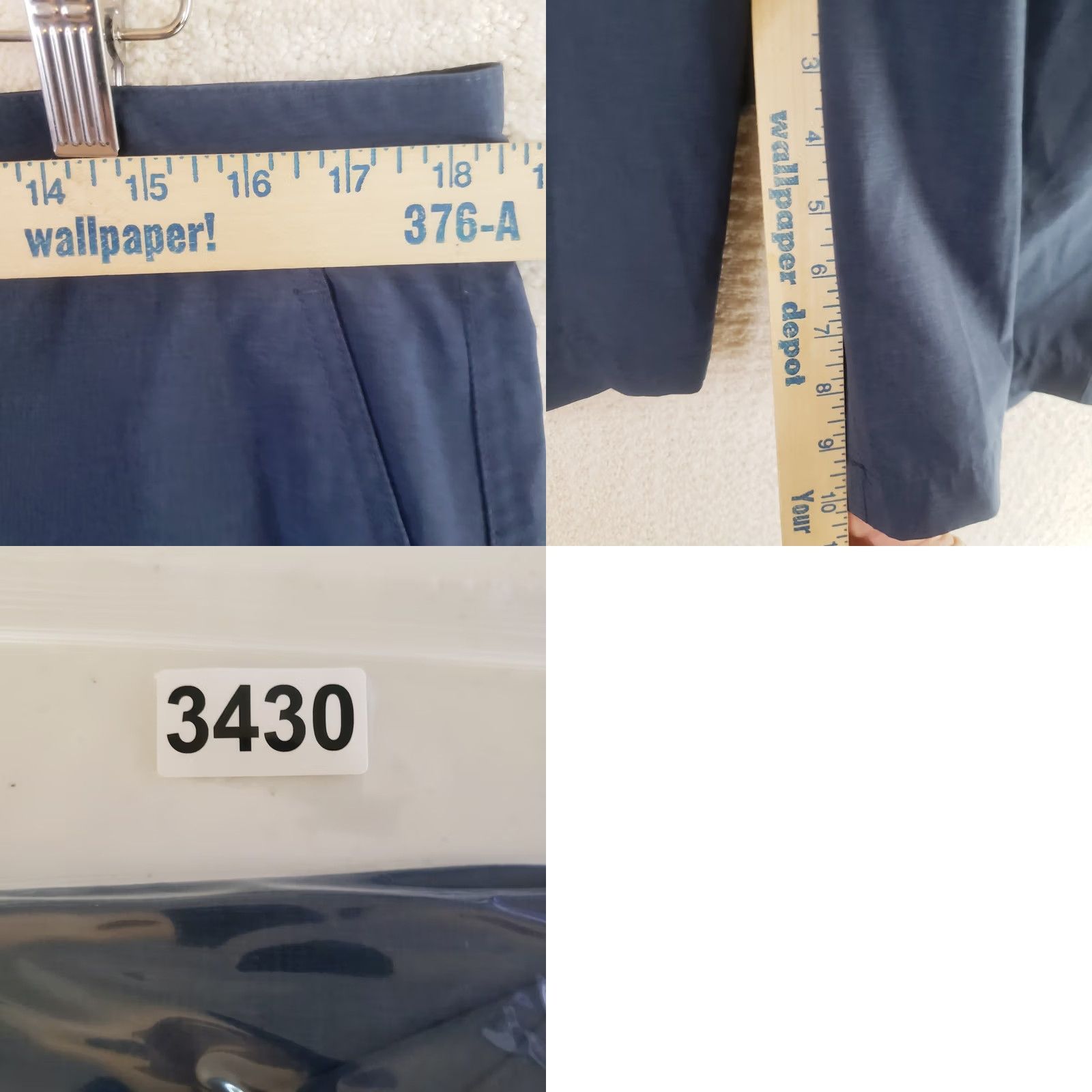 Vintage One Day Away Tech Men's 36x10 Hybrid Shorts Navy Blue Stretch Moisture Wicking Casual Workwear Chino with Pockets Front Zip Size US 36 / EU 52 - 9 Thumbnail