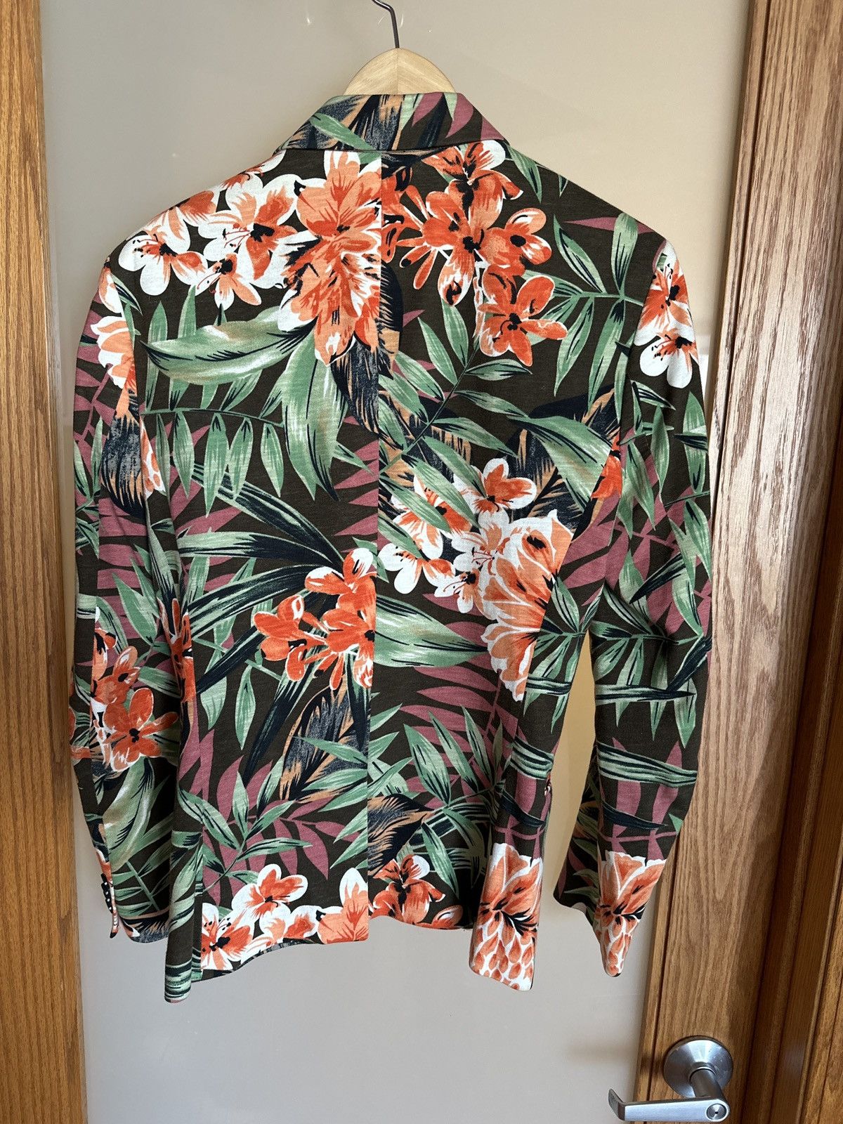 Zara Flower Print Blazer Size 36R - 2 Thumbnail