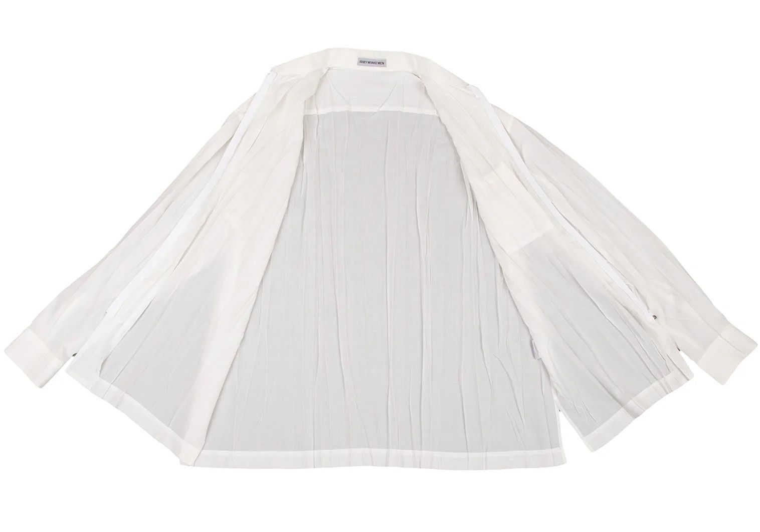 Issey Miyake Pleats Zip Shirt in White XL Size US XL / EU 56 / 4 - 11 Thumbnail