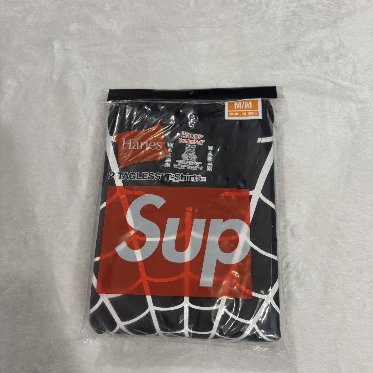 Supreme Hanes Spider-Man Tagless Tees (2 Pack) Black NEW