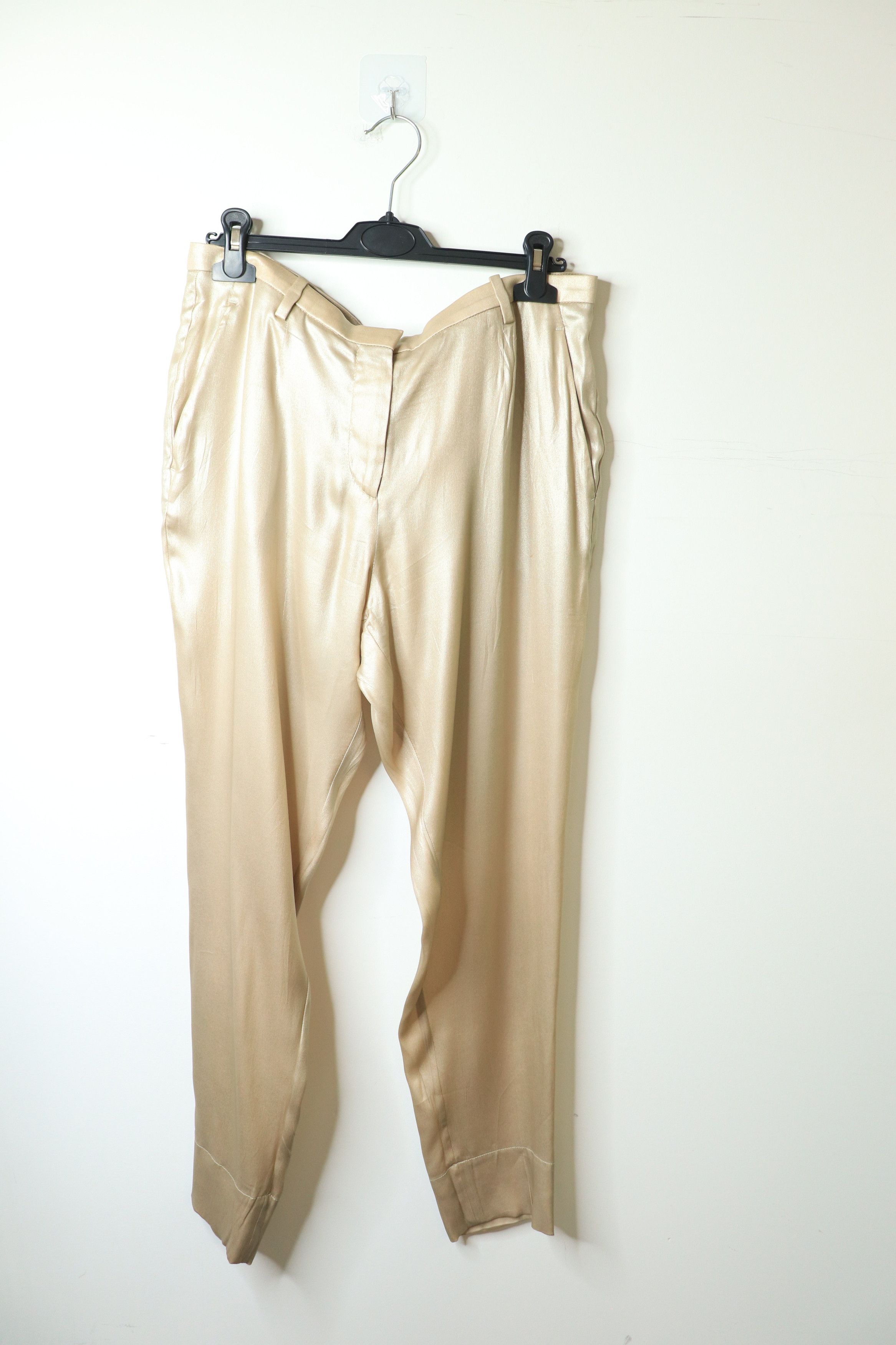 Brunello Cucinelli Neutral silk trousers - UK 12 Size 30" / US 8 / IT 44 - 1 Thumbnail