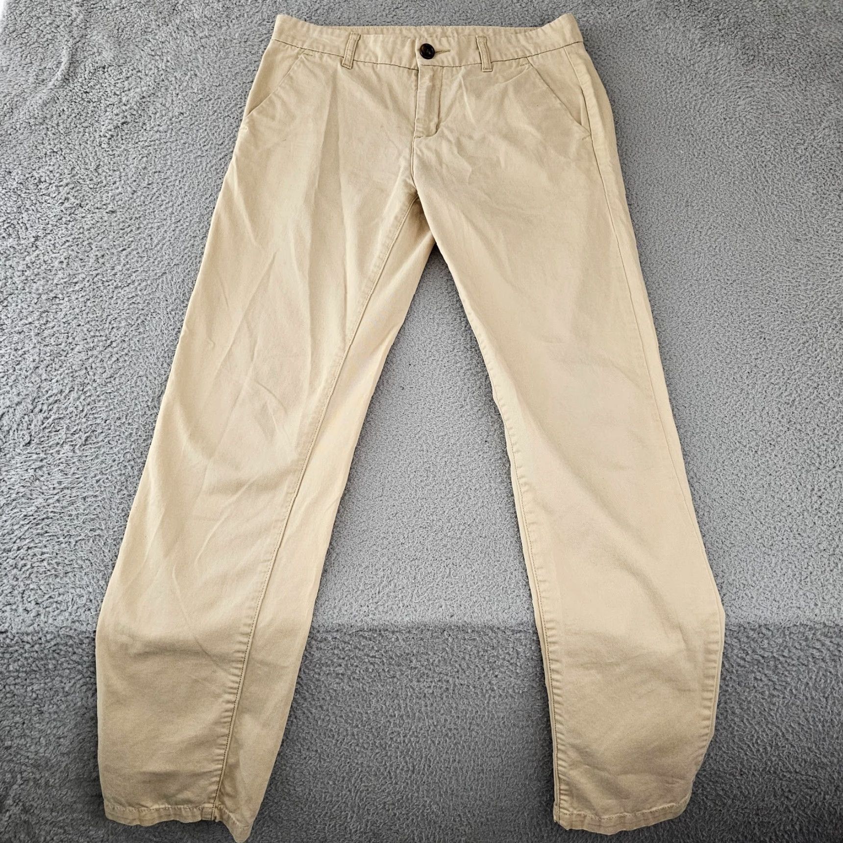 Uniqlo Uniqlo Pants Womens Size 6 Khaki Tan Chino Mid Rise Tapered Cotton Flat Front Size 28" / US 6 / IT 42 - 2 Thumbnail