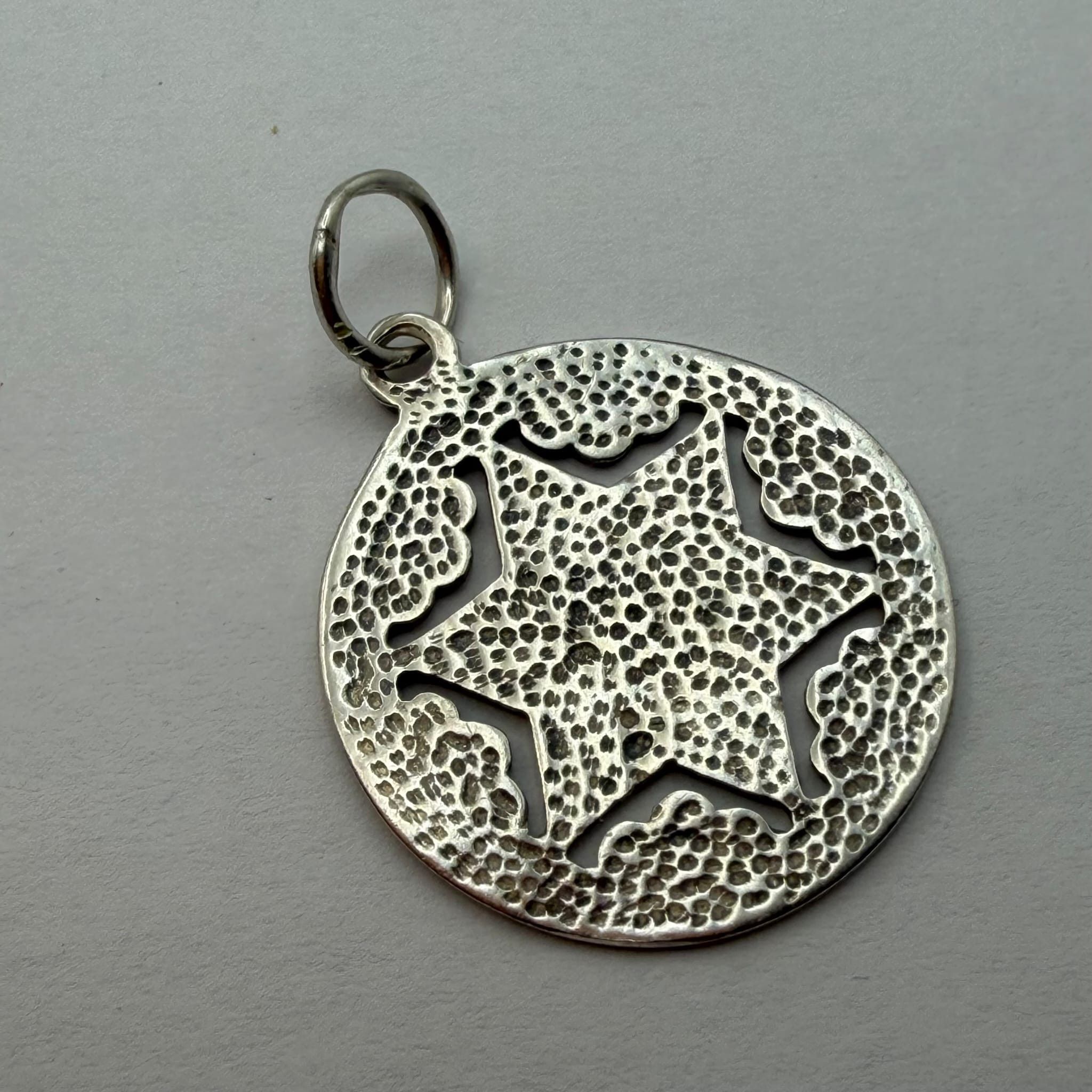 Sterling Silver Vintage 925 Sterling Silver Star of David Pendant Judaica Size ONE SIZE - 7 Thumbnail