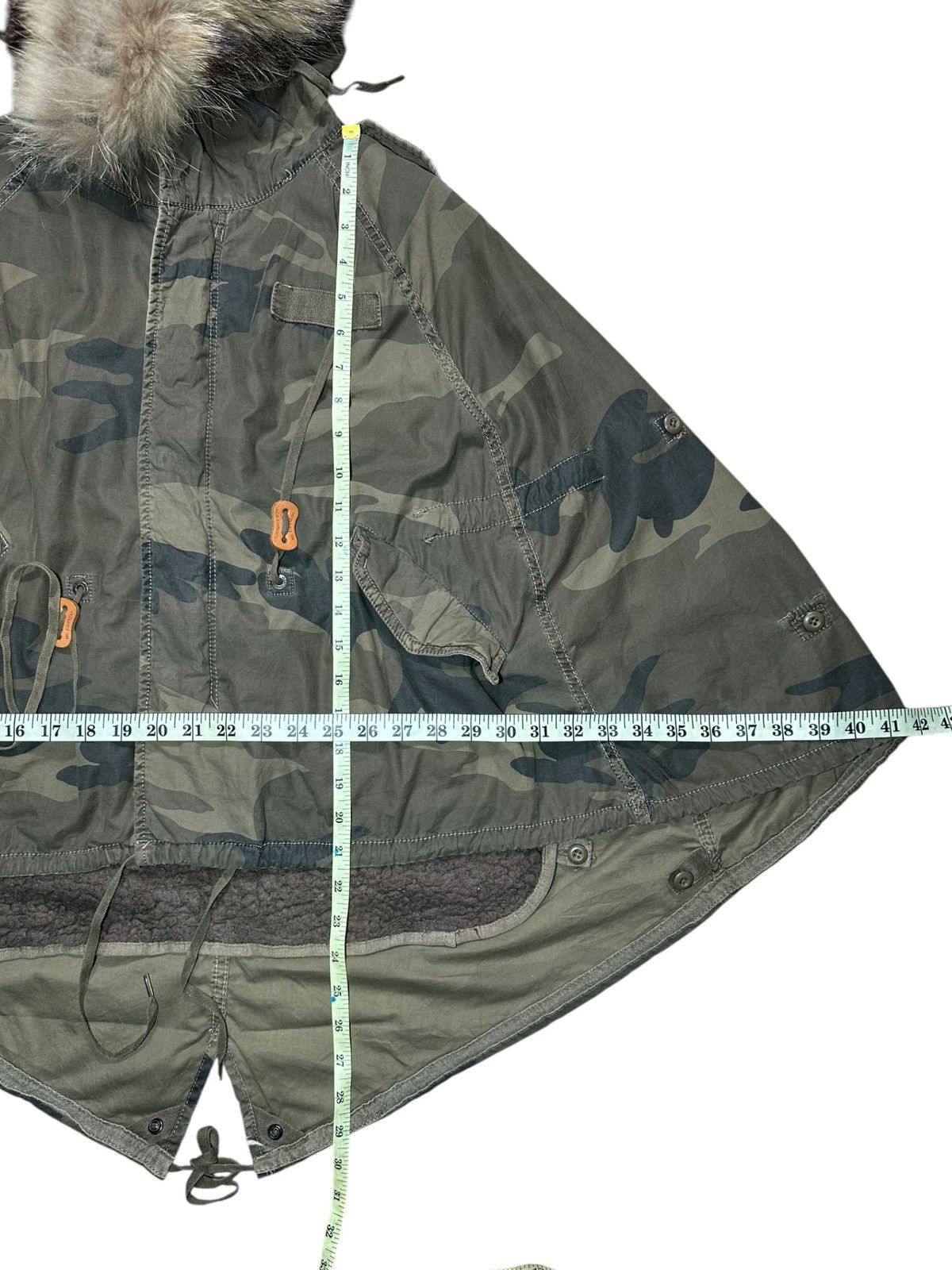 GOA G.O.A Camouflage Fur Hood Poncho Size ONE SIZE - 21 Thumbnail