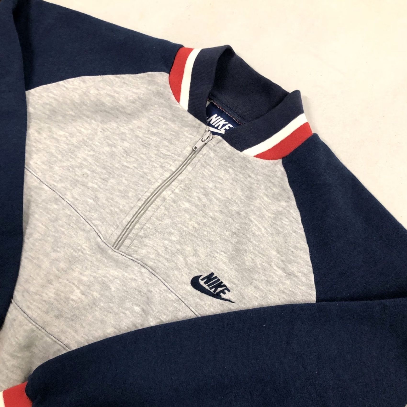 Nike VINTAGE Nike Blue Tag Quarter Zip Jacket Men’s Medium Blue, Red, White, Gray Embroidered Logo Zip Jacket 80s Theme Men’s Jacket Size US M / EU 48-50 / 2 - 2 Thumbnail