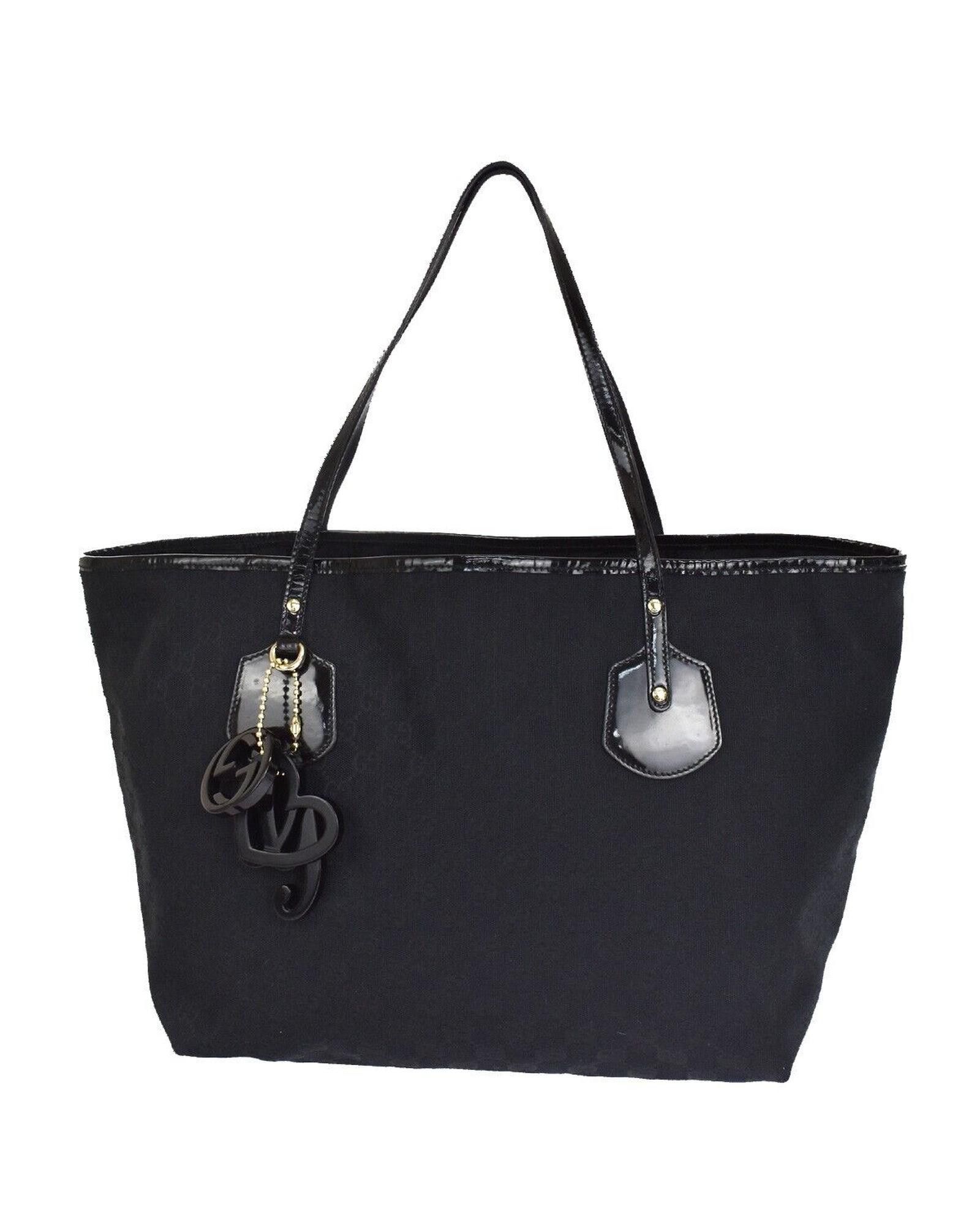 image of Gucci Classic Black Canvas Tote Bag, Women's