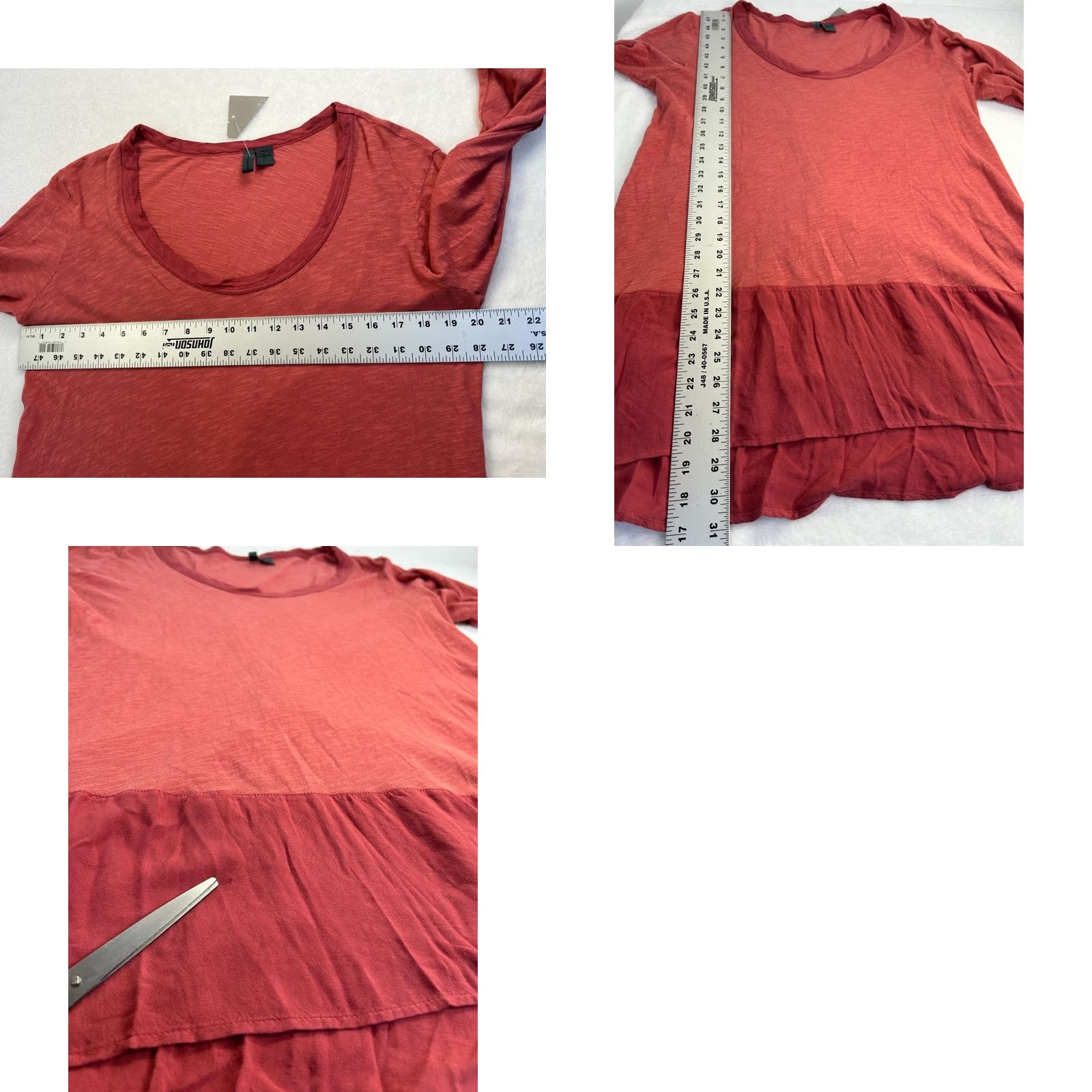 Anthropologie Anthropologie Left of Center Tunic Top Scoop Neck Corset Back Red Womens Large Size L / US 10 / IT 46 - 8 Thumbnail