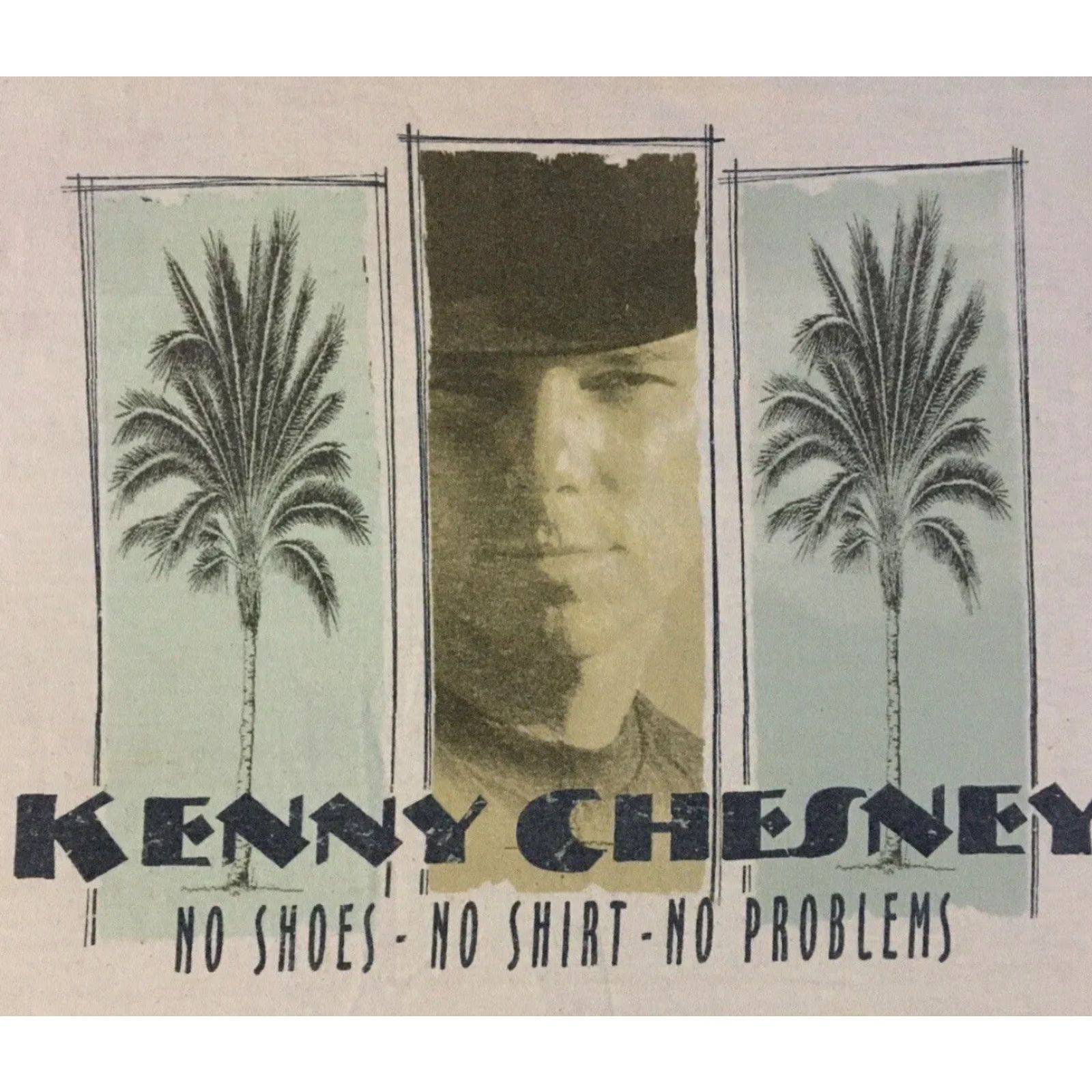 Vintage VINTAGE Kenny Chesney No Shoes No Shirt No Problems Faded Distressed Album Promo Shirt L White Concert Tour 90s Mens T-Shirt Size US L / EU 52-54 / 3 - 3 Thumbnail