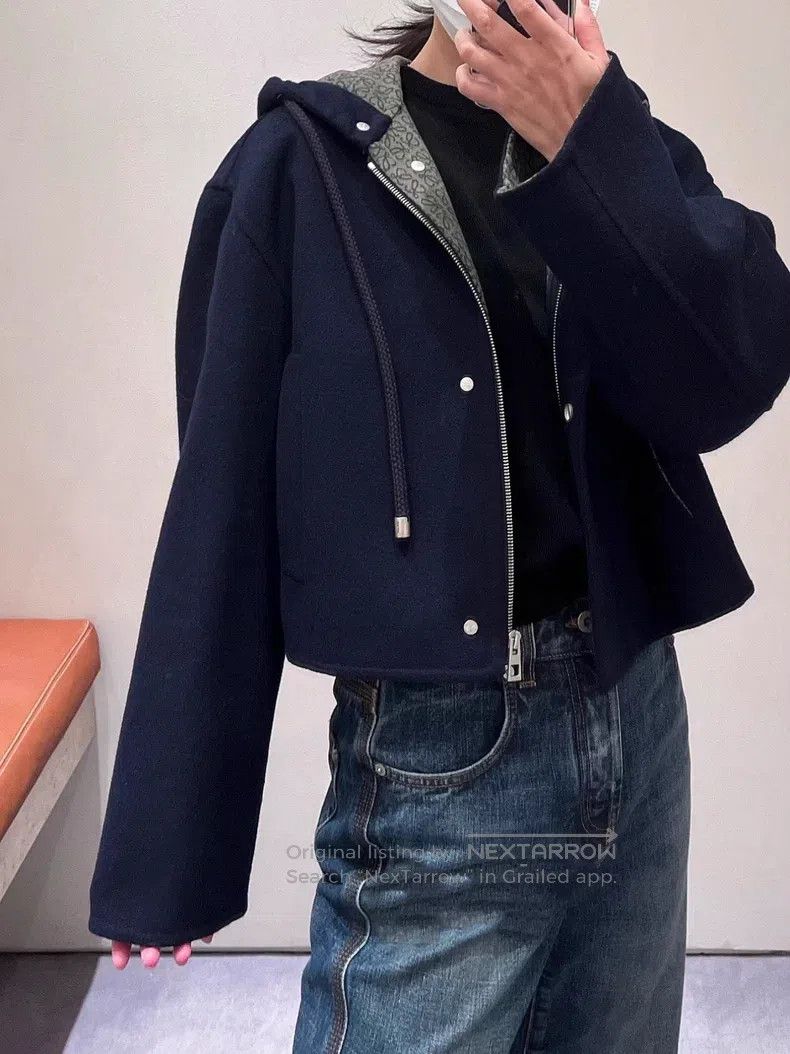 Loewe Loewe Logo Printed Hooded Wool Jacket Size XXS / US 00 / IT 34 - 4 Thumbnail