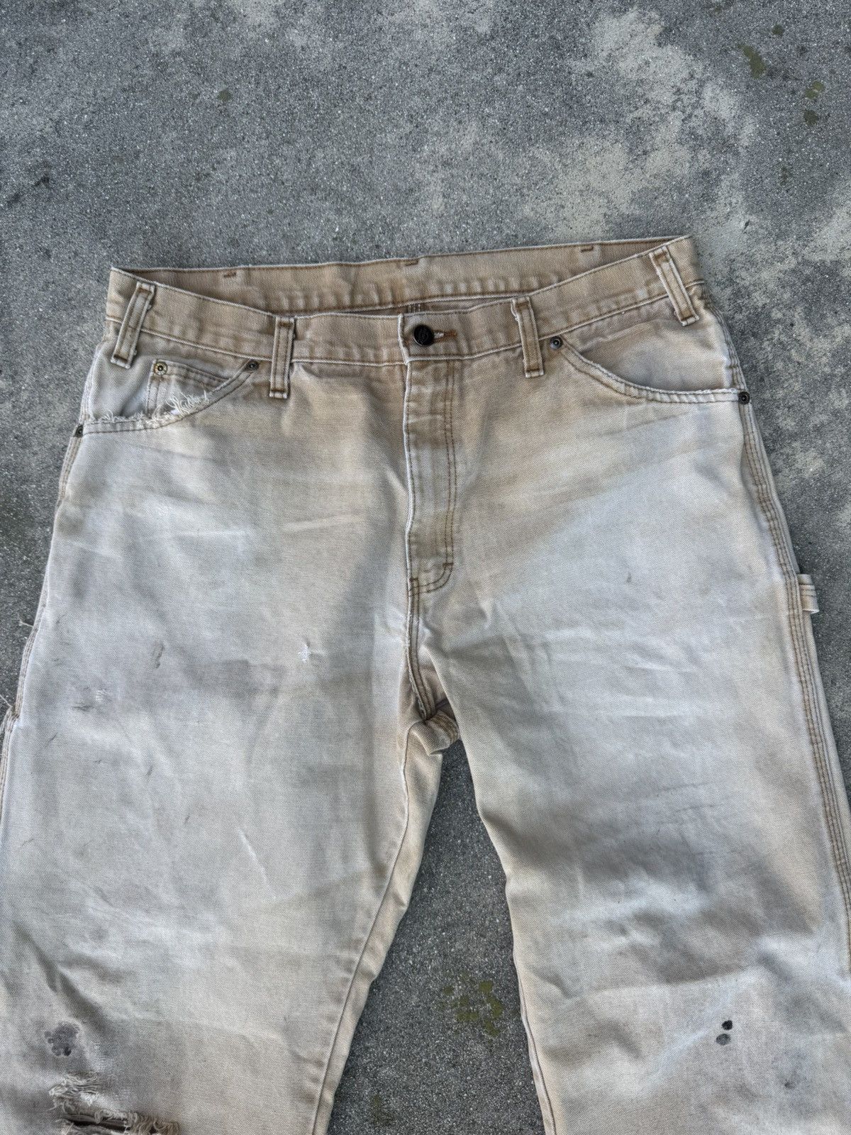 Dickies Vintage Thrashed Dickies Carpenter Pants Khaki Size US 34 / EU 50 - 2 Thumbnail