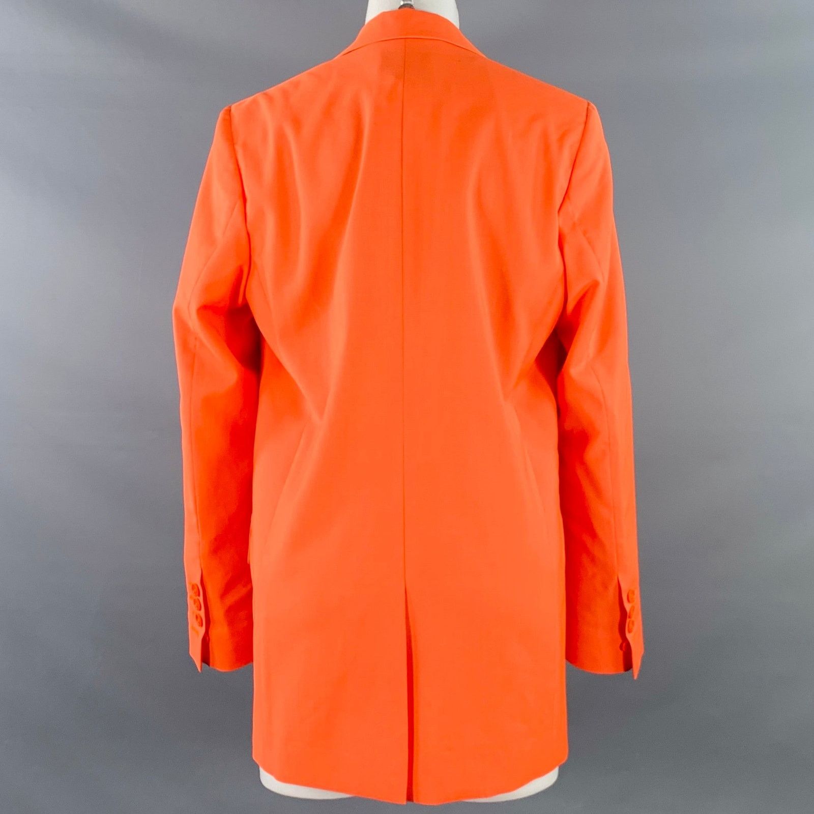 MSGM MSGM Size 6 Orange Wool Peak Lapel Jacket Blazer Size M / US 6-8 / IT 42-44 - 3 Thumbnail