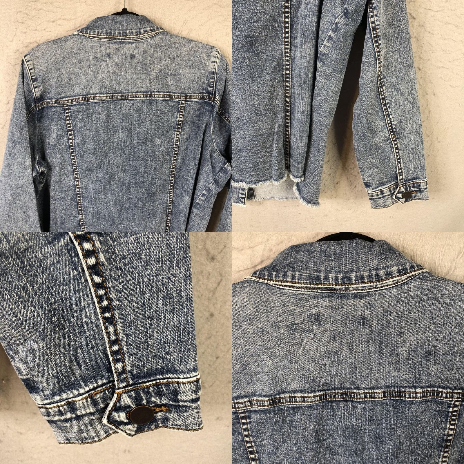 Vintage KUT from the Kloth Denim Jacket Womens 1X Blue Raw Hem Button Front KJ0314MB1-3 Jacket Adult Womens Blue Denim Short Jacket Size XL / US 12-14 / IT 48-50 - 10 Thumbnail