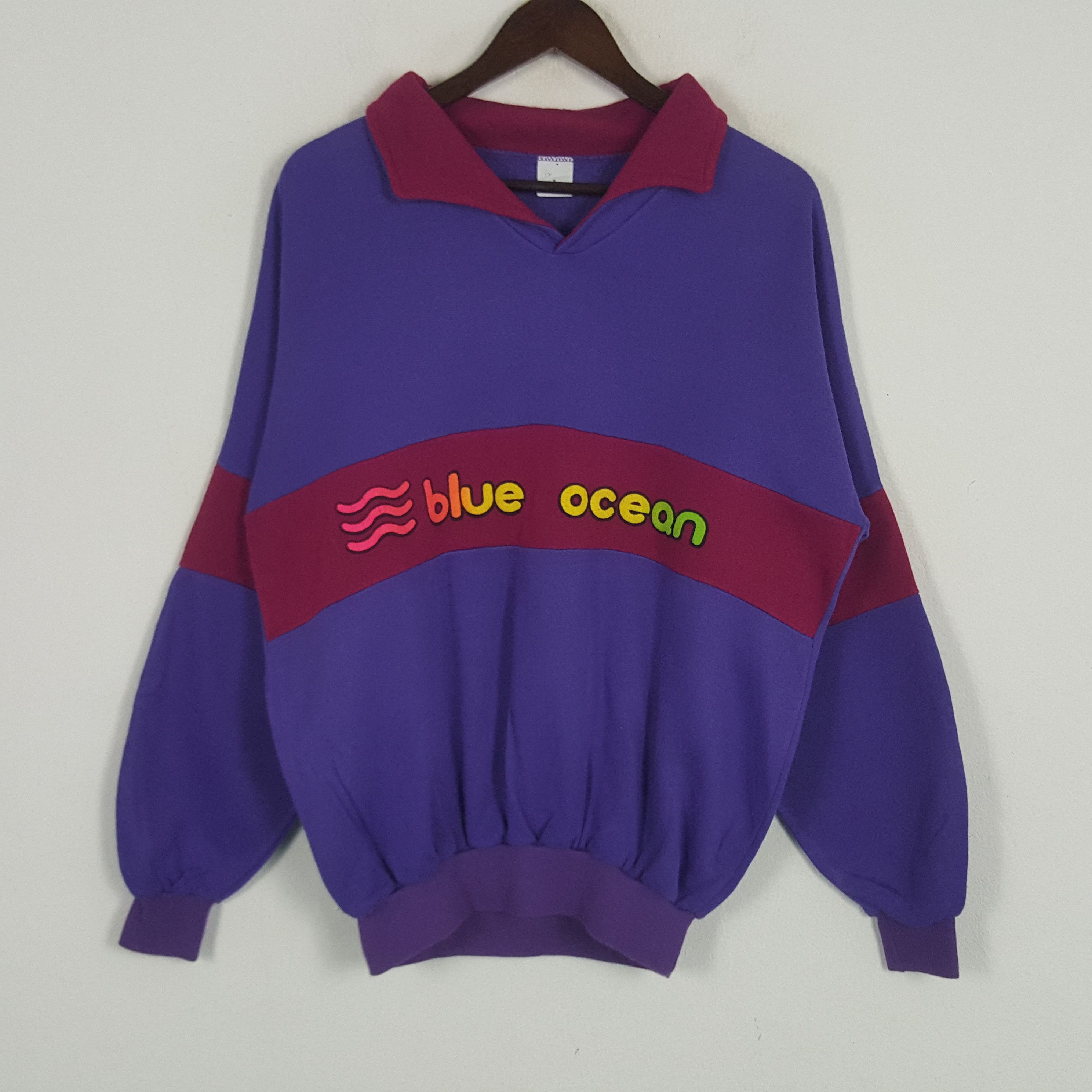 Other Vintage Blue Ocean Sweatshirt Size US L / EU 52-54 / 3 - 1 Thumbnail