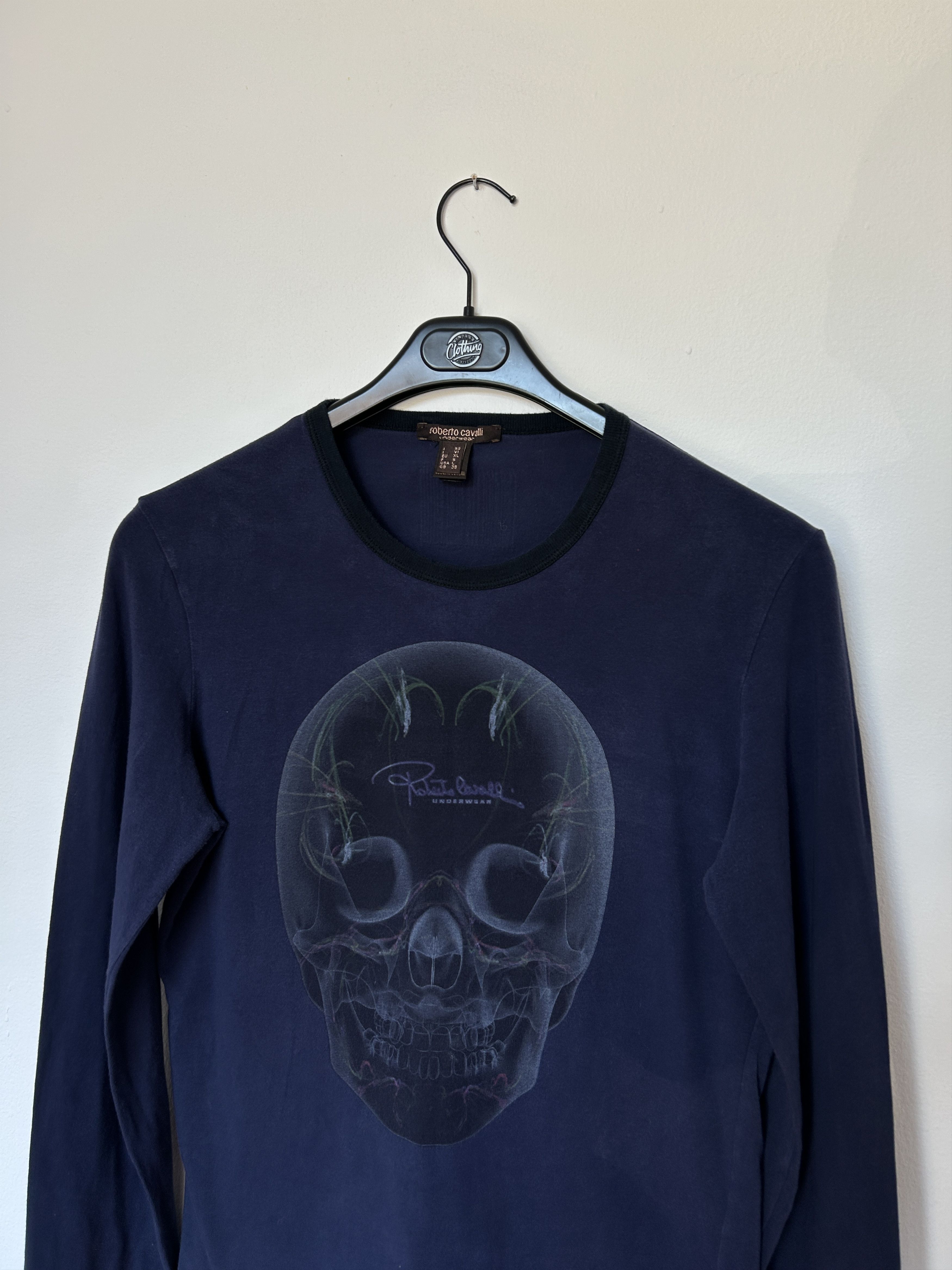 Roberto Cavalli 3d Skull logo Longsleeve size L