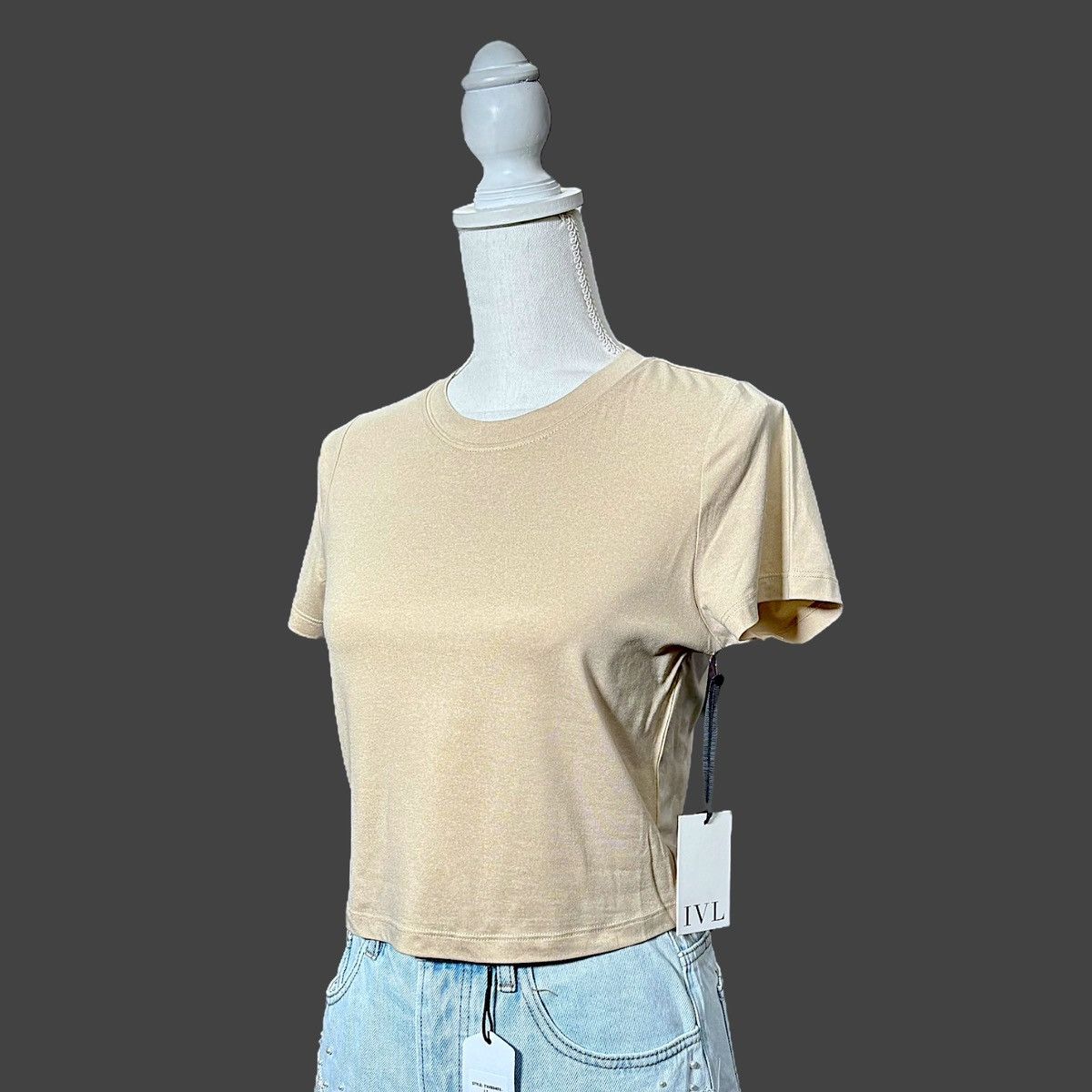 Other IVL Women’s Slim Fit Beige Short Sleeve T-Shirt Sz L Size L / US 10 / IT 46 - 6 Thumbnail