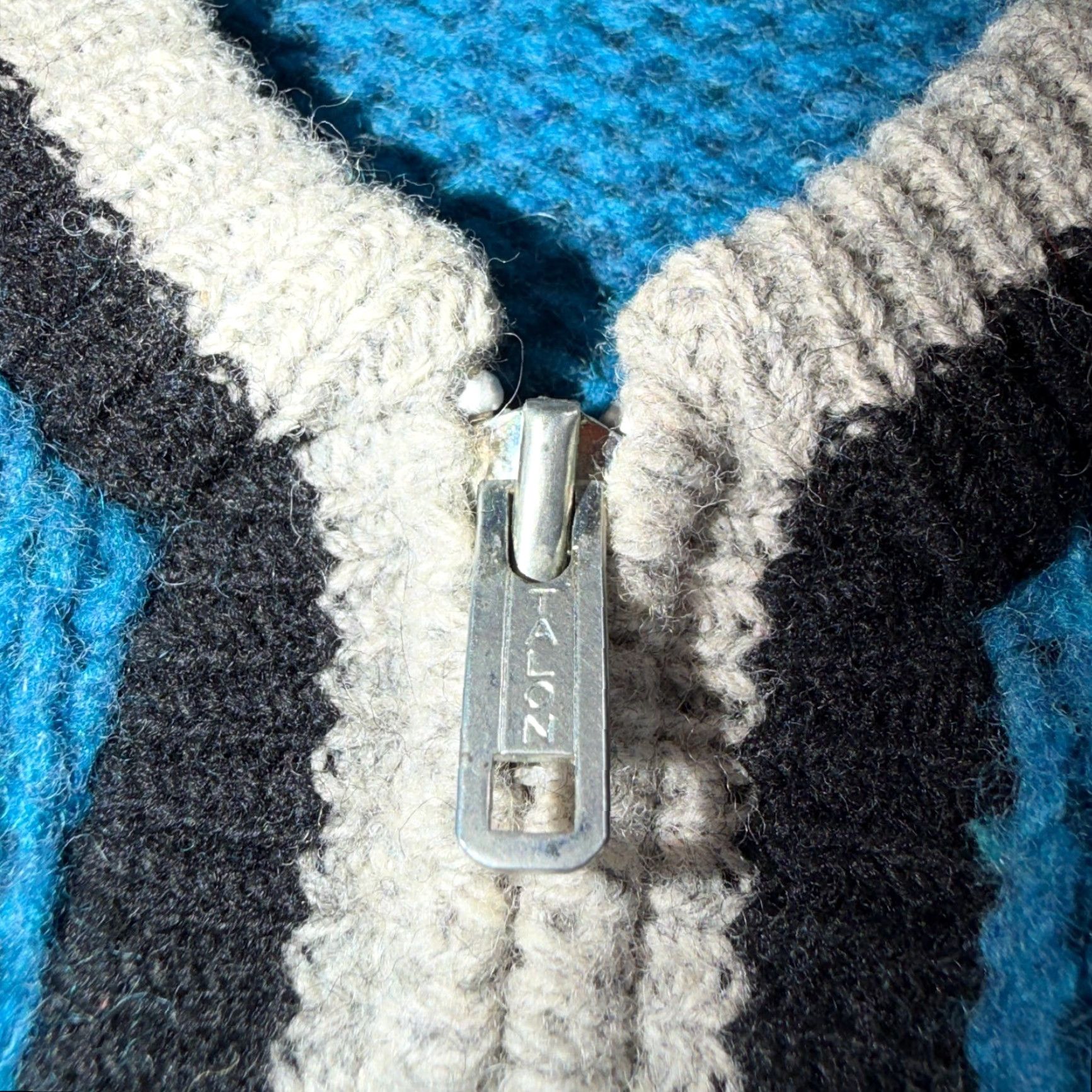 Vintage VTG Allen A 100% Wool Cardigan Sweater Rockabilly 60s 1960s Zip Blue M Mens Size US M / EU 48-50 / 2 - 3 Thumbnail