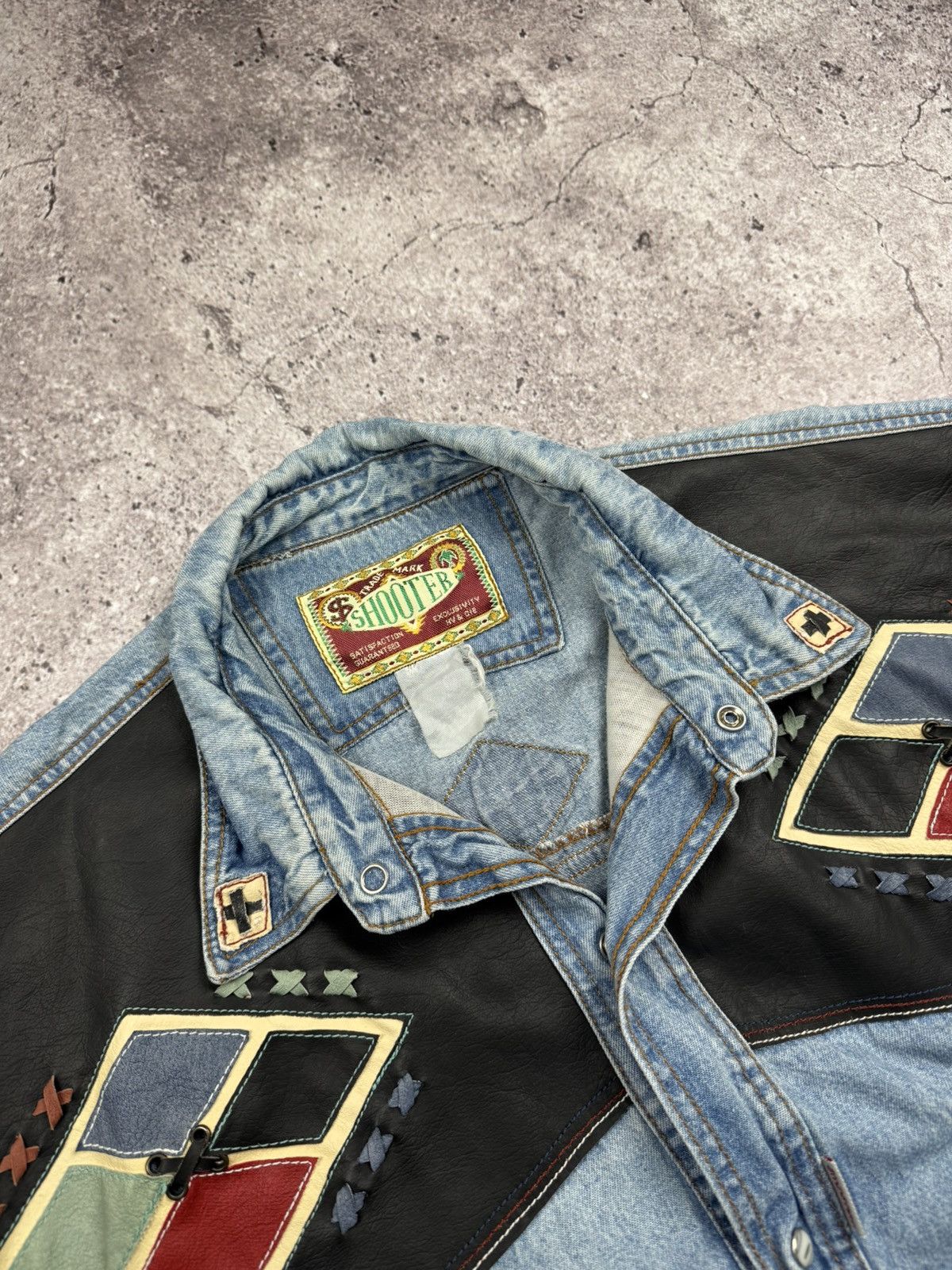 Cowboy Equipment Shooter Cowboy American Heritage Rancho Leather Denim Shirt Size US XL / EU 56 / 4 - 3 Thumbnail