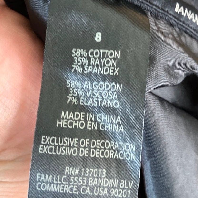 Banana Republic Banana Republic Womens Pants Black Mid Rise Chino Crop Stretch 8 Size 30" / US 8 / IT 44 - 5 Thumbnail