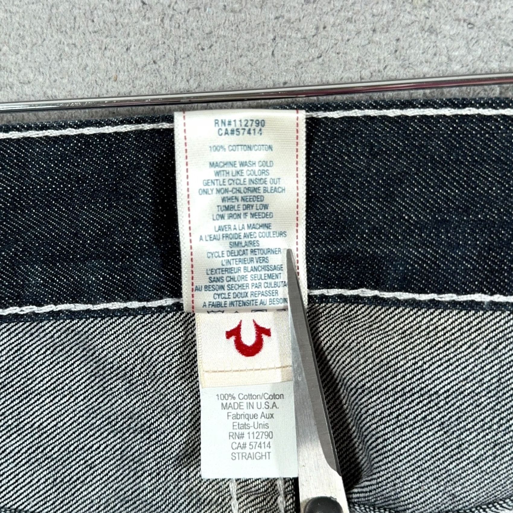 True Religion VINTAGE True Religion Jeans Men 34 Ricky Denim 5-Pocket Logo Checkered Y2K Baggy Straight Streetwear Size US 34 / EU 50 - 4 Thumbnail