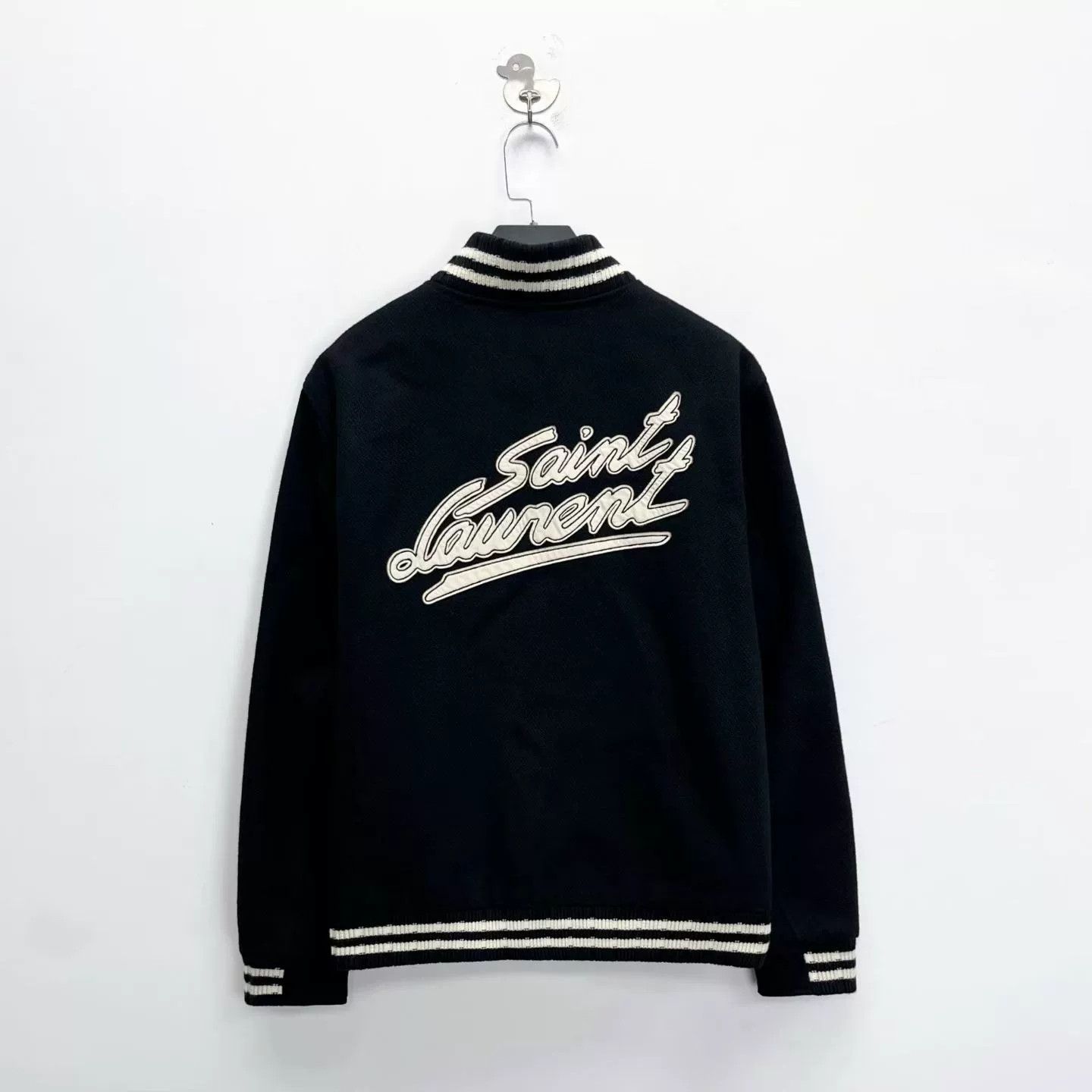 Saint Laurent Paris Saint Laurent Black Wool Baseball Jacket Size US L / EU 52-54 / 3 - 1 Thumbnail