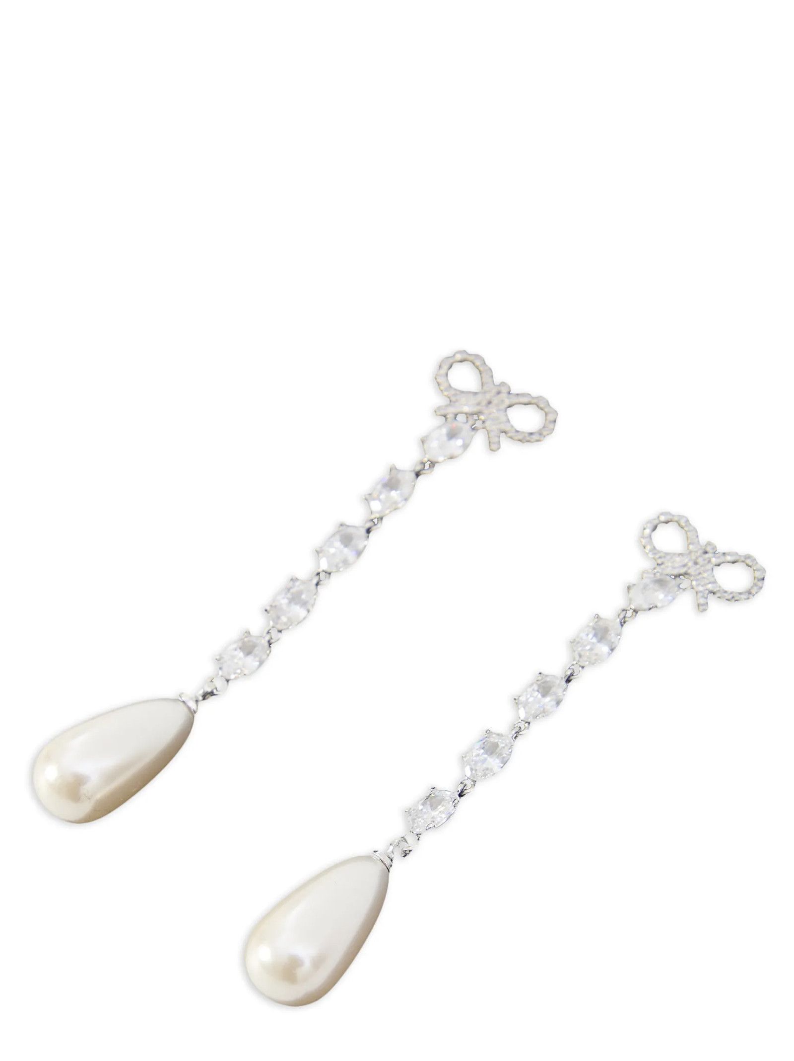 Self-Portrait 'Bow Pearl Droplet' earrings Size ONE SIZE - 1 Thumbnail