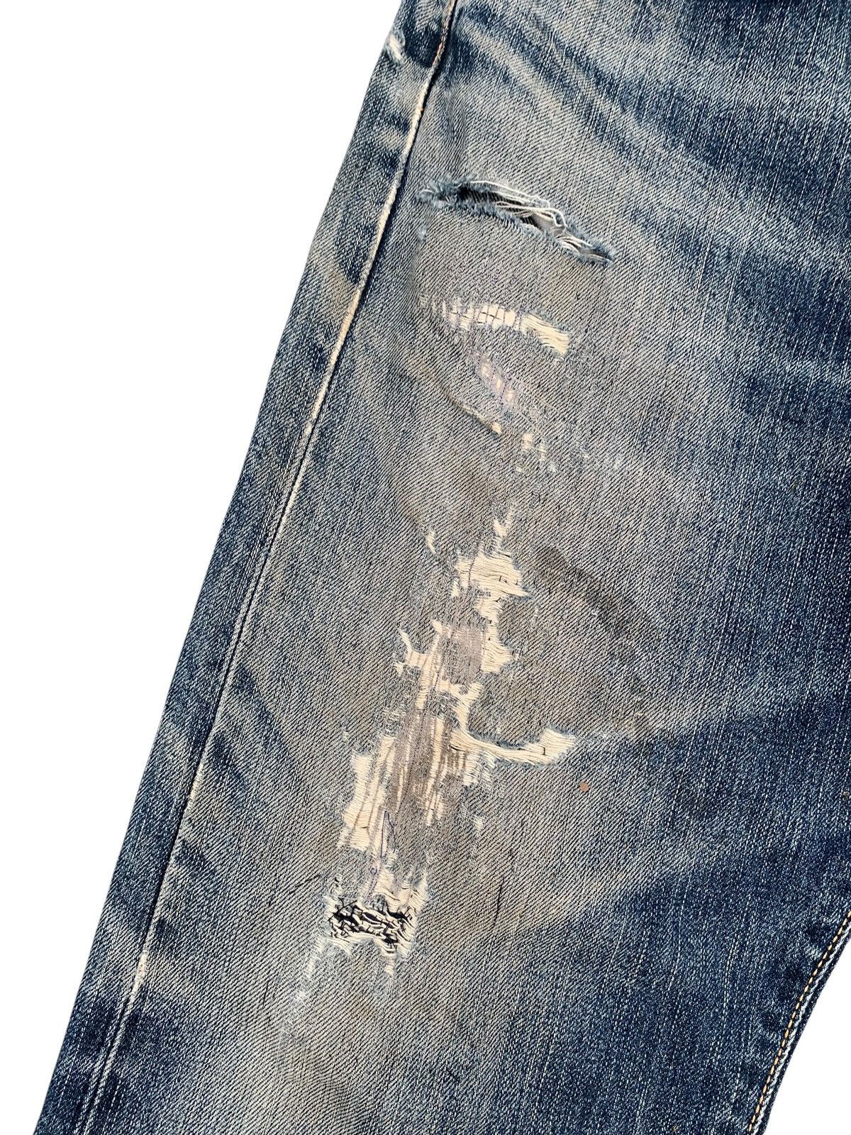 Edwin VINTAGE EDWIN 505 SELVEDGE FADED & RUSTY DISTRESSED DENIM Size US 32 / EU 48 - 16 Thumbnail