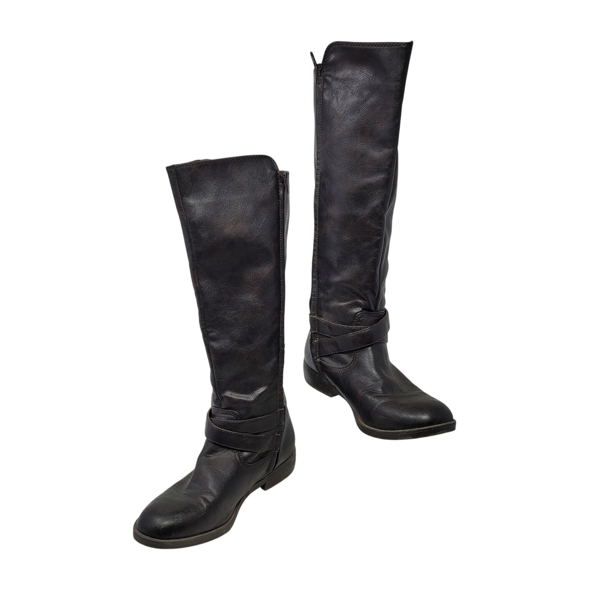 Designer Report Harmoni Womens Vegan Tall Brown Knee-High Buckle Boot Size US 10 / IT 40 - 1 Thumbnail