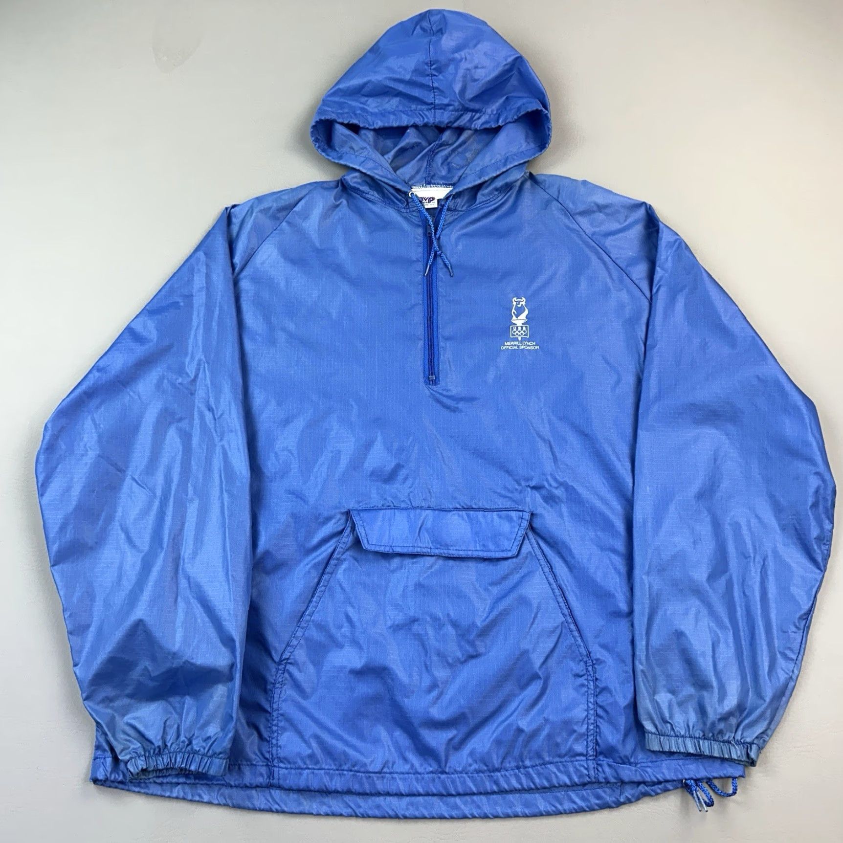 Vintage VINTAGE MVP Pullover Mens 2XL 1/4 Zip Merrill Lynch Olympic Hooded Windbreaker Jacket Size US XXL / EU 58 / 5 - 2 Thumbnail