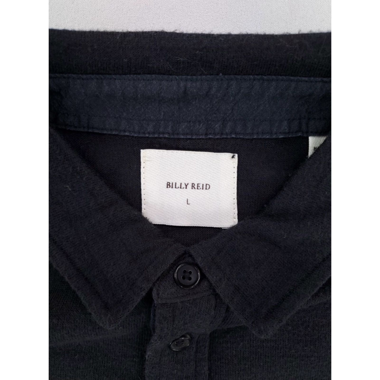 Billy Reid Billy Reid Long Sleeve Polo Shirt Dark Gray Polyester Cotton Blend Mens L Size US L / EU 52-54 / 3 - 2 Thumbnail